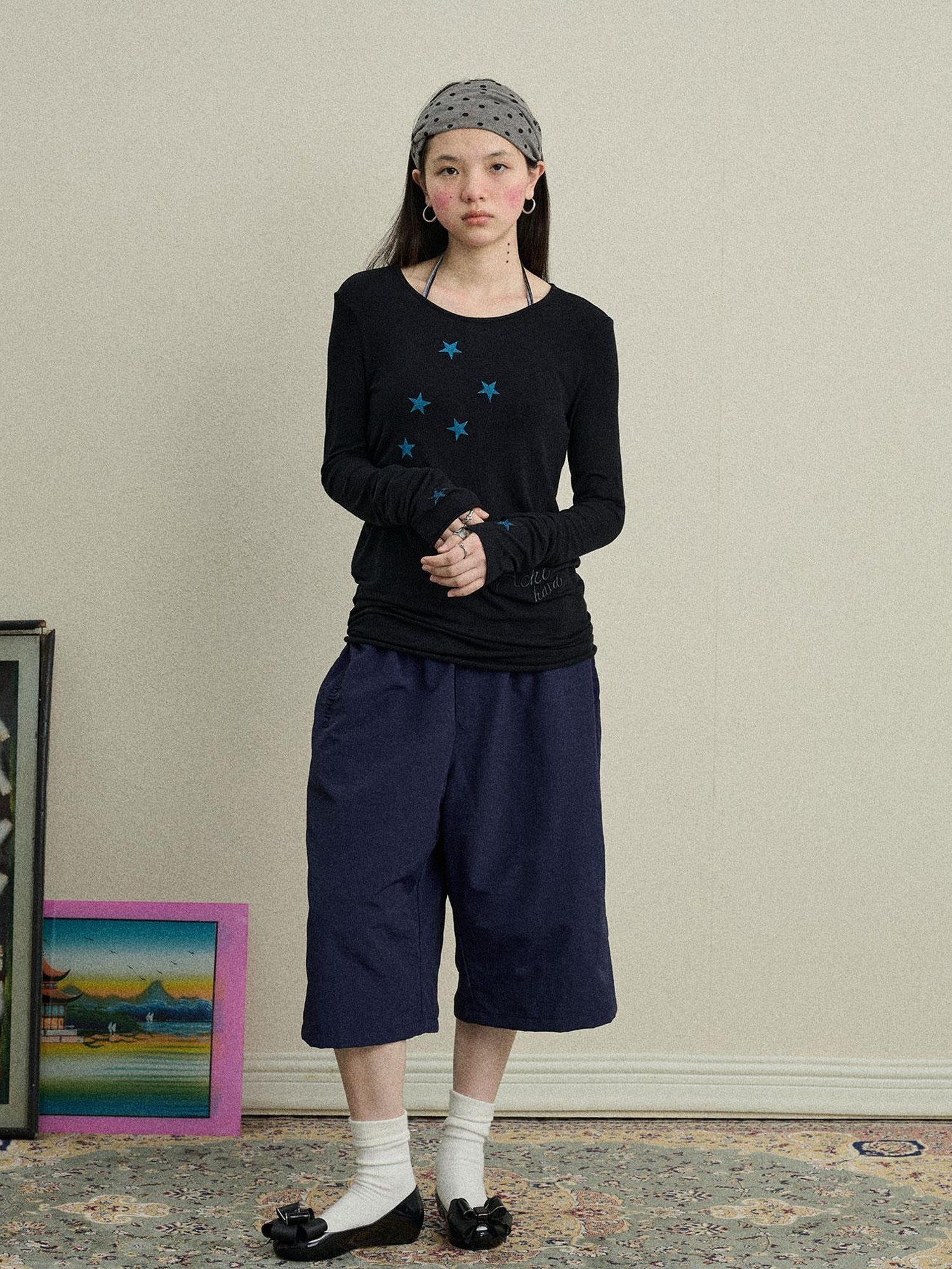Achihara Bubble Waffle Nylon Culottes