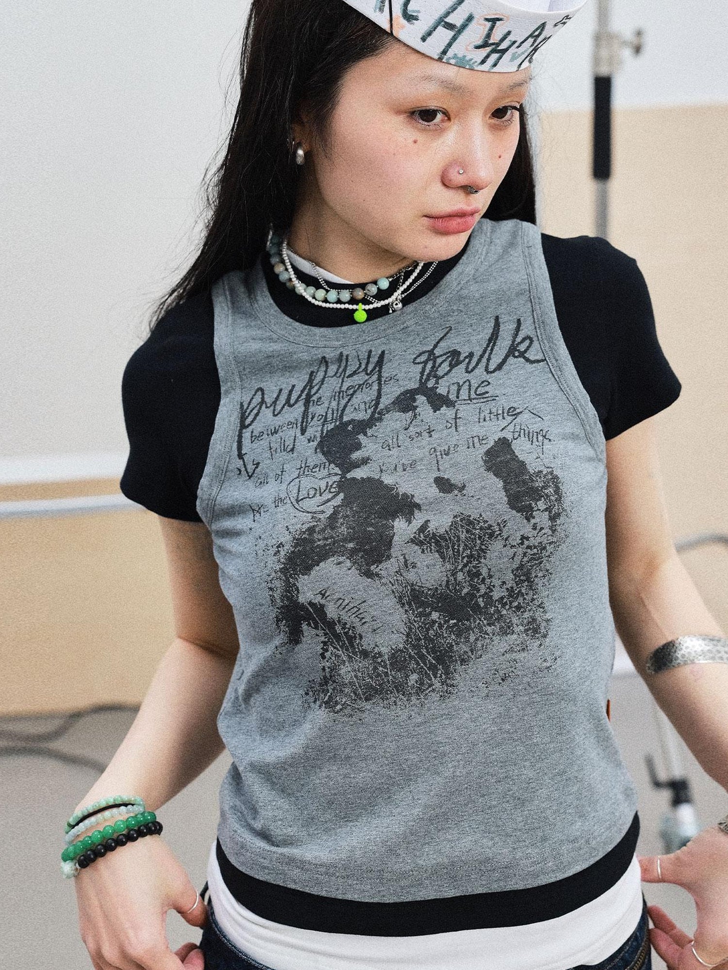 Achihara Chaos Jellyfish Tee V-Neck T-Shirt Long-Sleeve