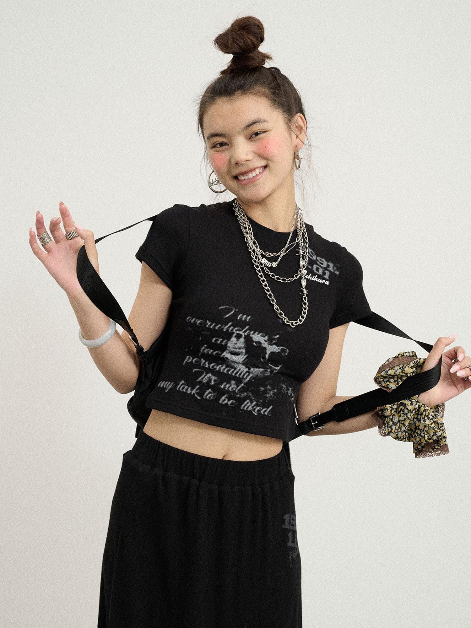 Achihara Chaos Princess Thorn Knit V Neck T Shirt Long Sleeve Tee