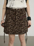 Chocolate Floral A-Line Utility Mini Skirt