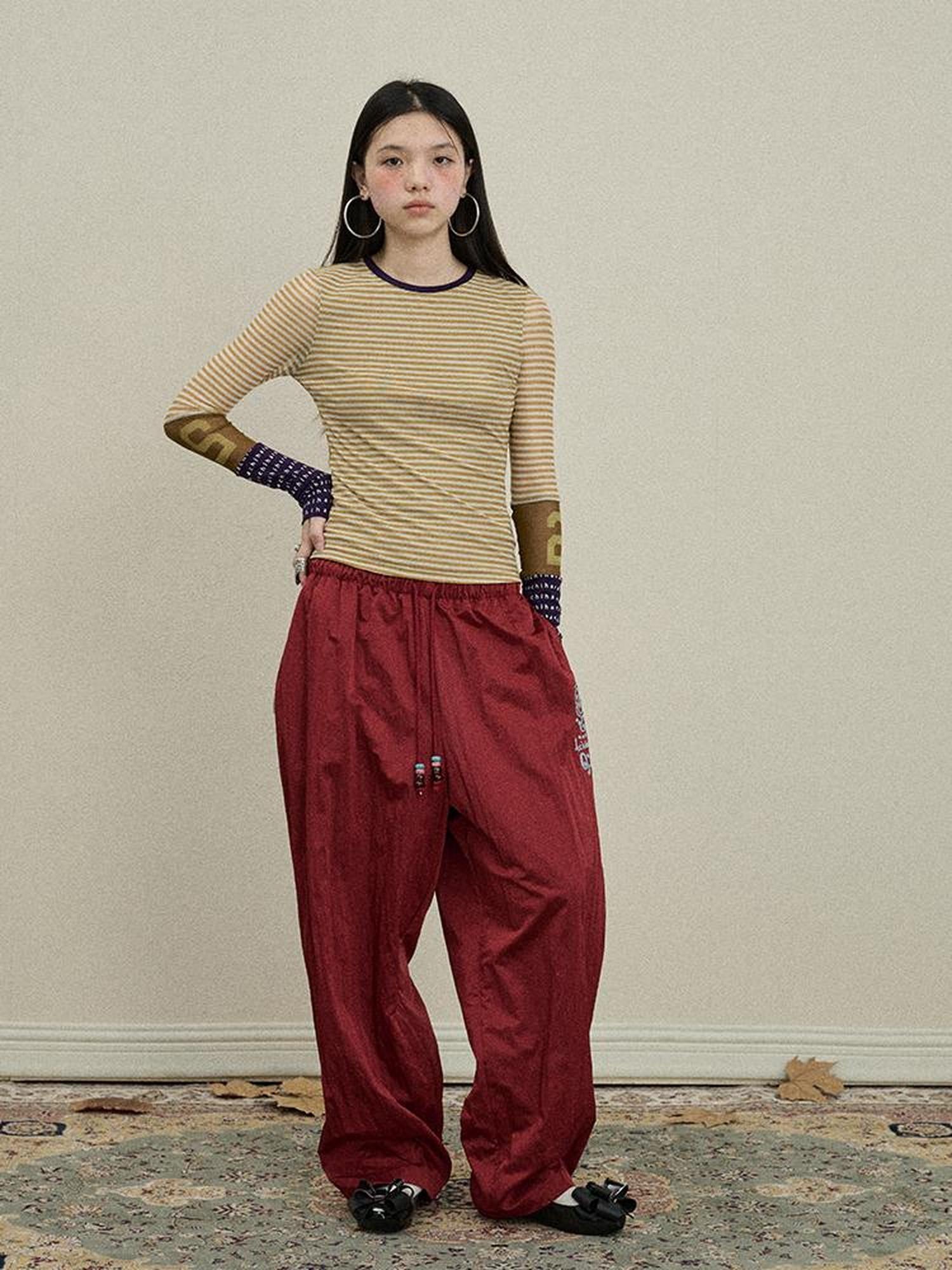Update Achihara Colorful Banana Wide Leg Trousers