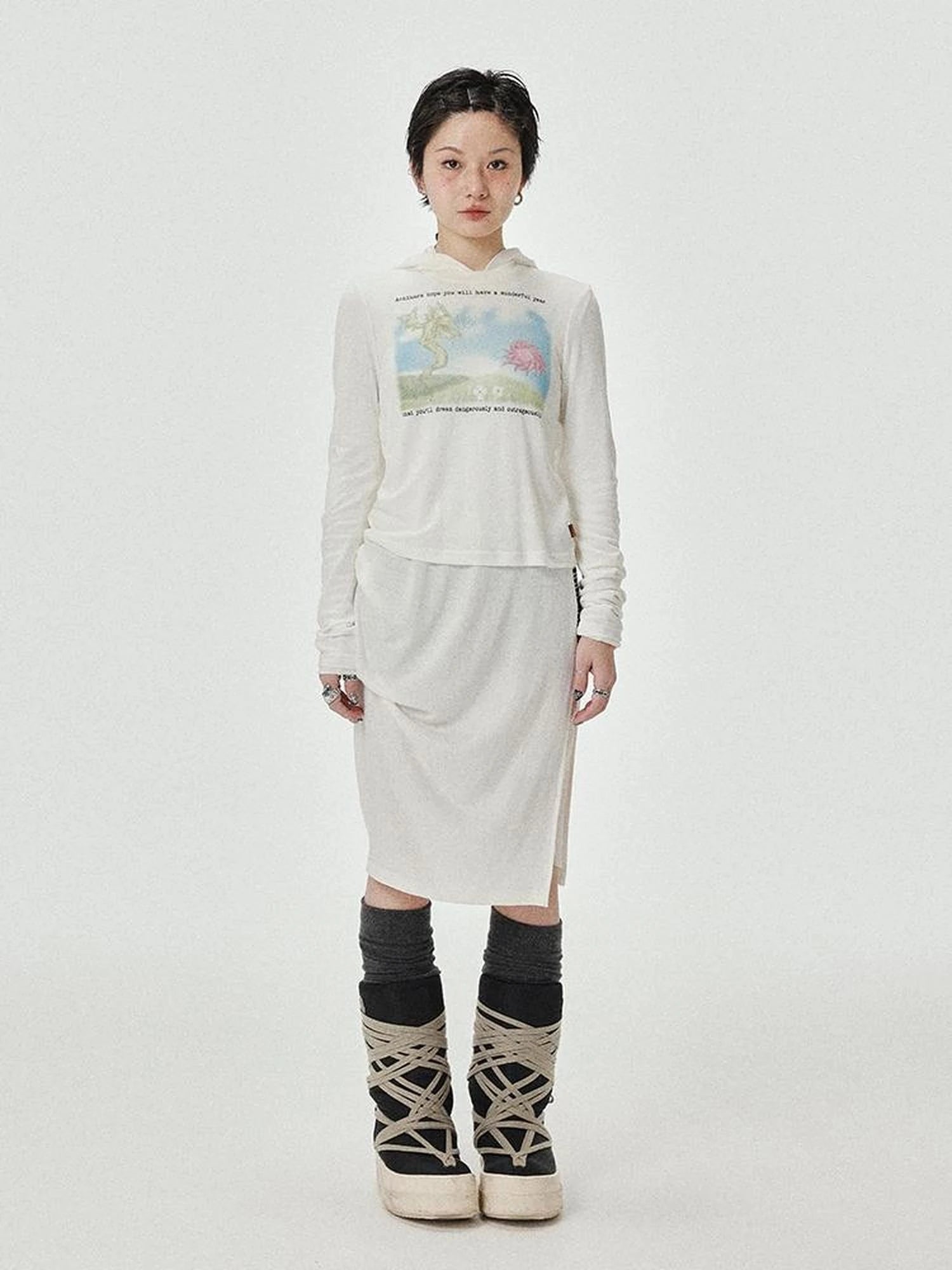Combustible Ice Mesh Hoodie With Dragon Print