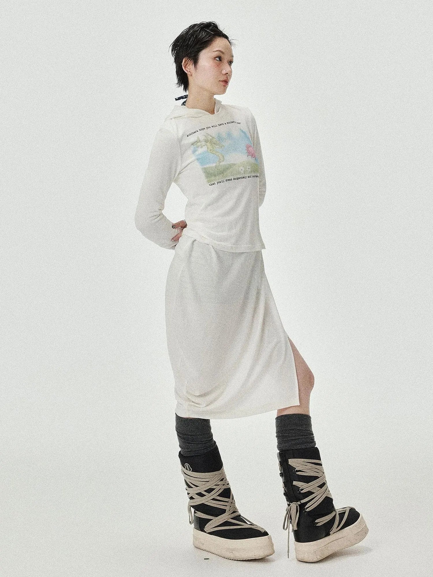 Combustible Ice Mesh Hoodie With Dragon Print