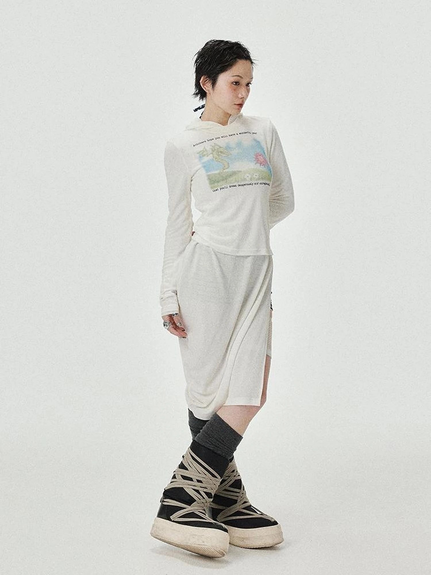 Combustible Ice Mesh Hoodie With Dragon Print