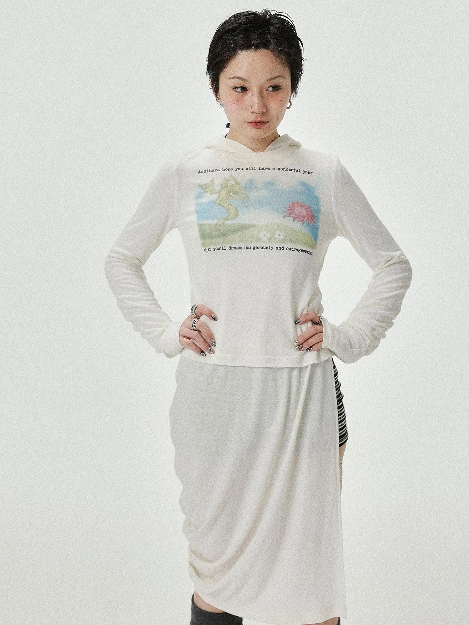 Combustible Ice Mesh Hoodie With Dragon Print