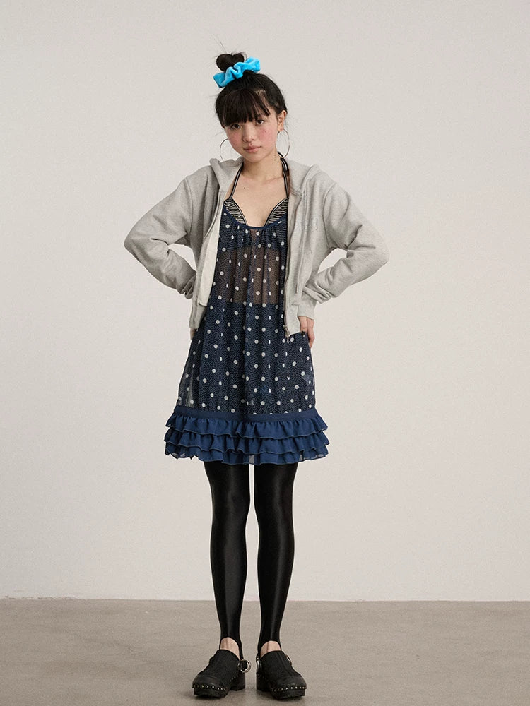 Achihara Commuter Polyester A Line Sleeveless Round Neck Women Casual Mini Dresses-5