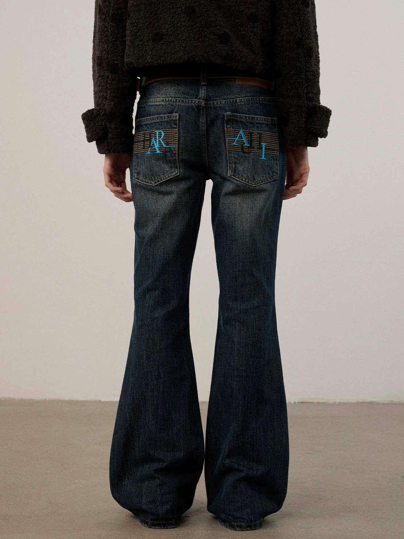 Achihara Cotton Low Rise Straight Leg Commuter Work No Stretch Washed Blue Women Jeans