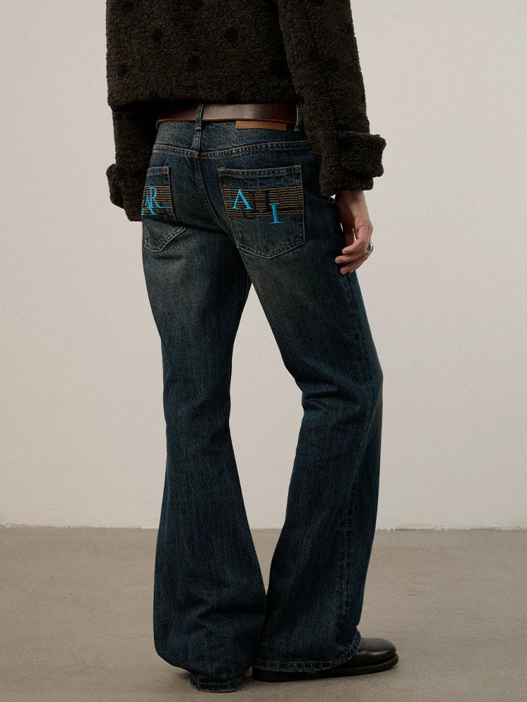 Achihara Cotton Low Rise Straight Leg Commuter Work No Stretch Washed Blue Women Jeans-5