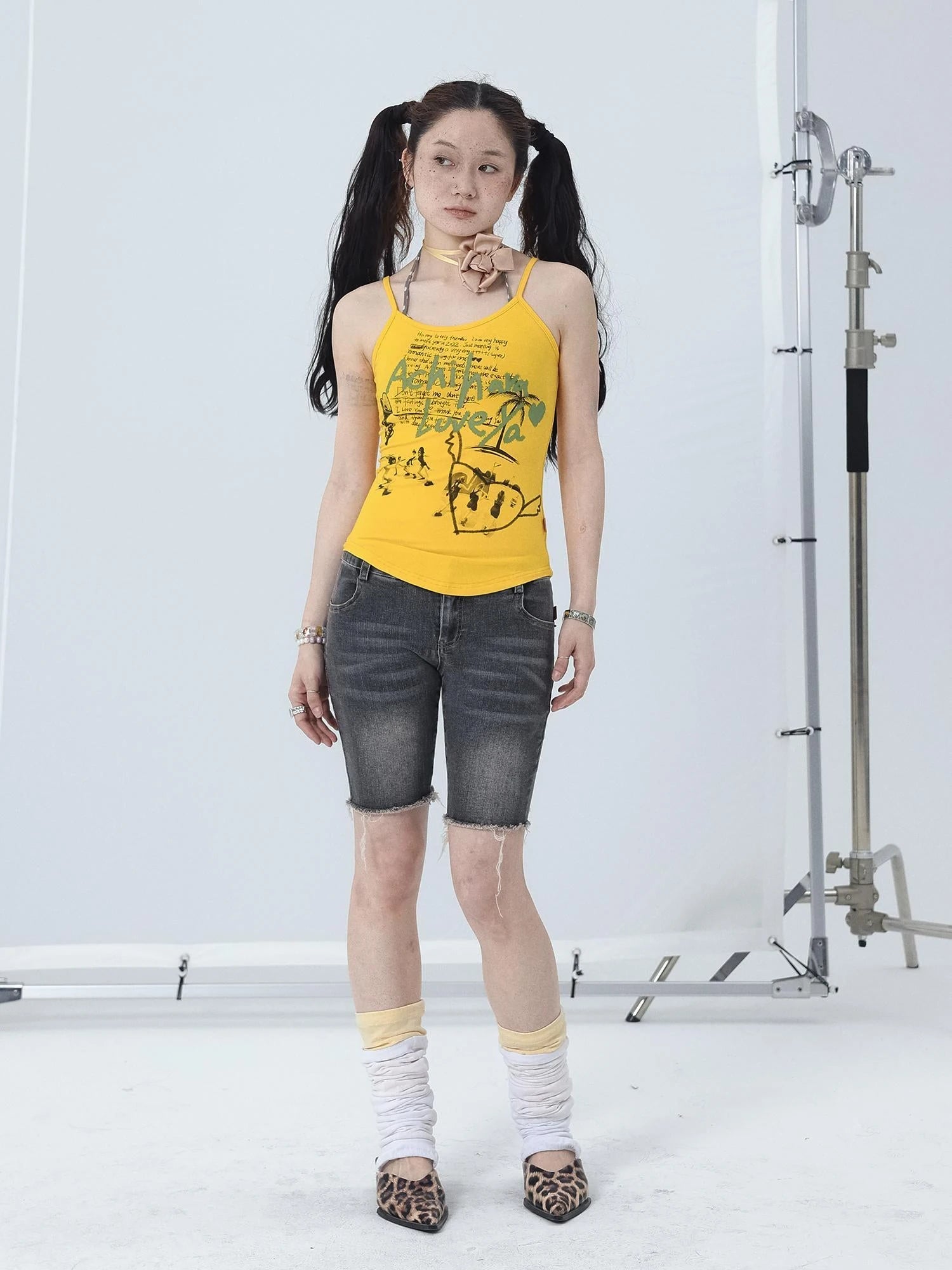 Cropped Print Tee Summer New Design Sweet Spicy Top