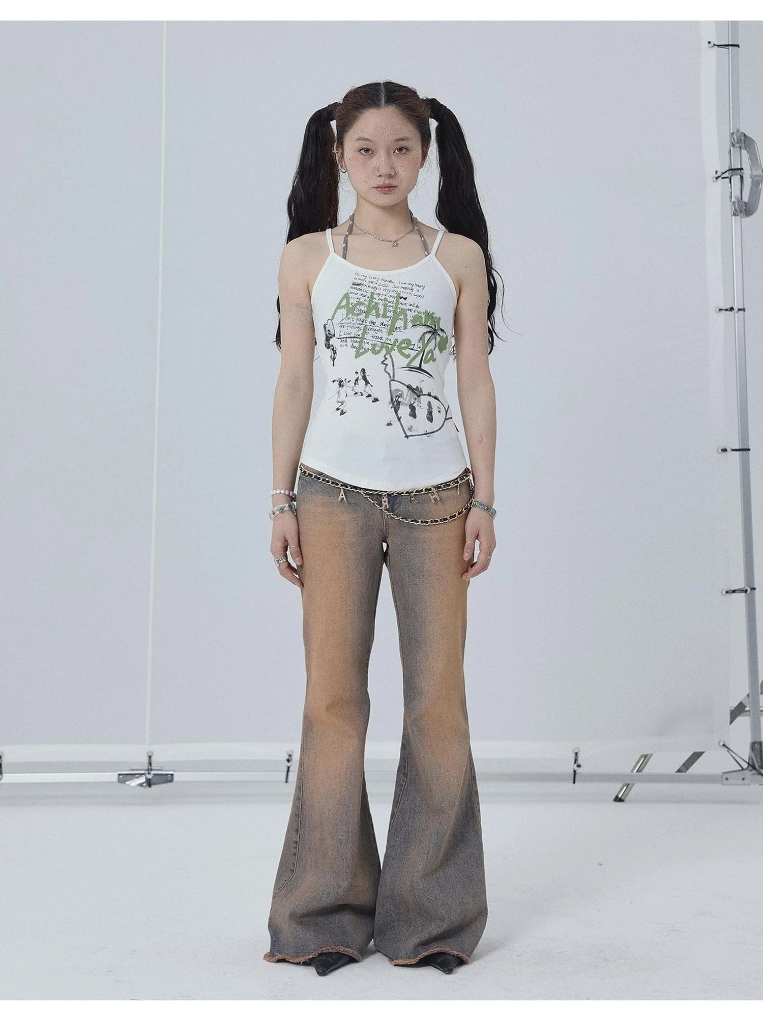 Cropped Print Tee Summer New Design Sweet Spicy Top