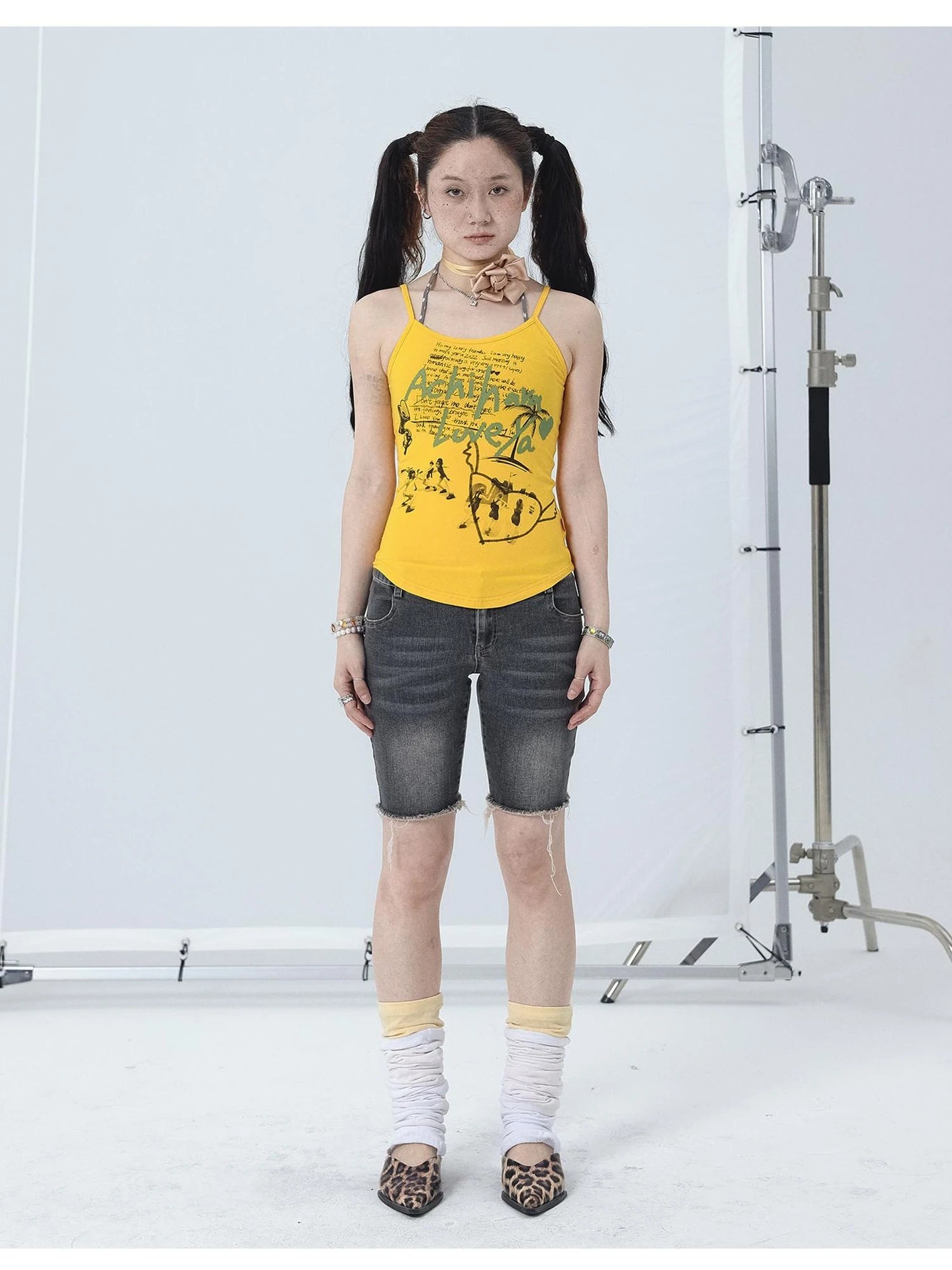 Cropped Print Tee Summer New Design Sweet Spicy Top
