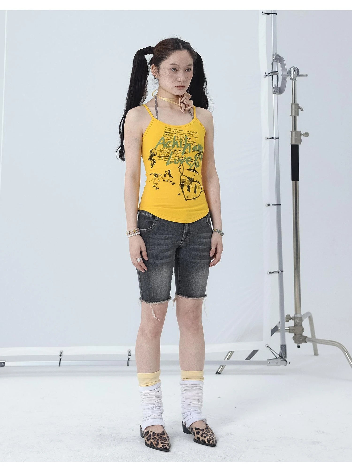 Cropped Print Tee Summer New Design Sweet Spicy Top