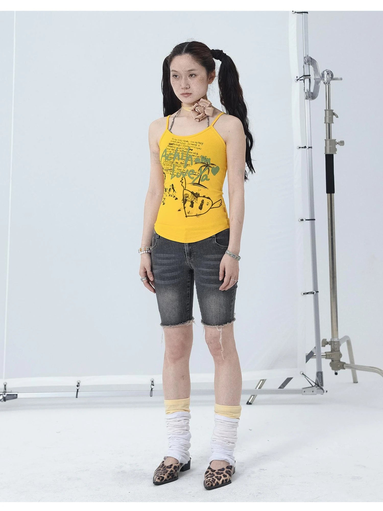 Cropped Print Tee Summer New Design Sweet Spicy Top
