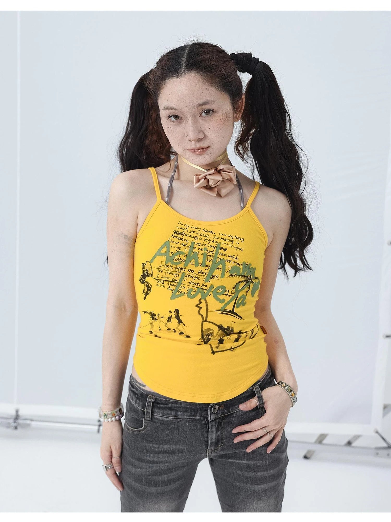 Cropped Print Tee Summer New Design Sweet Spicy Top