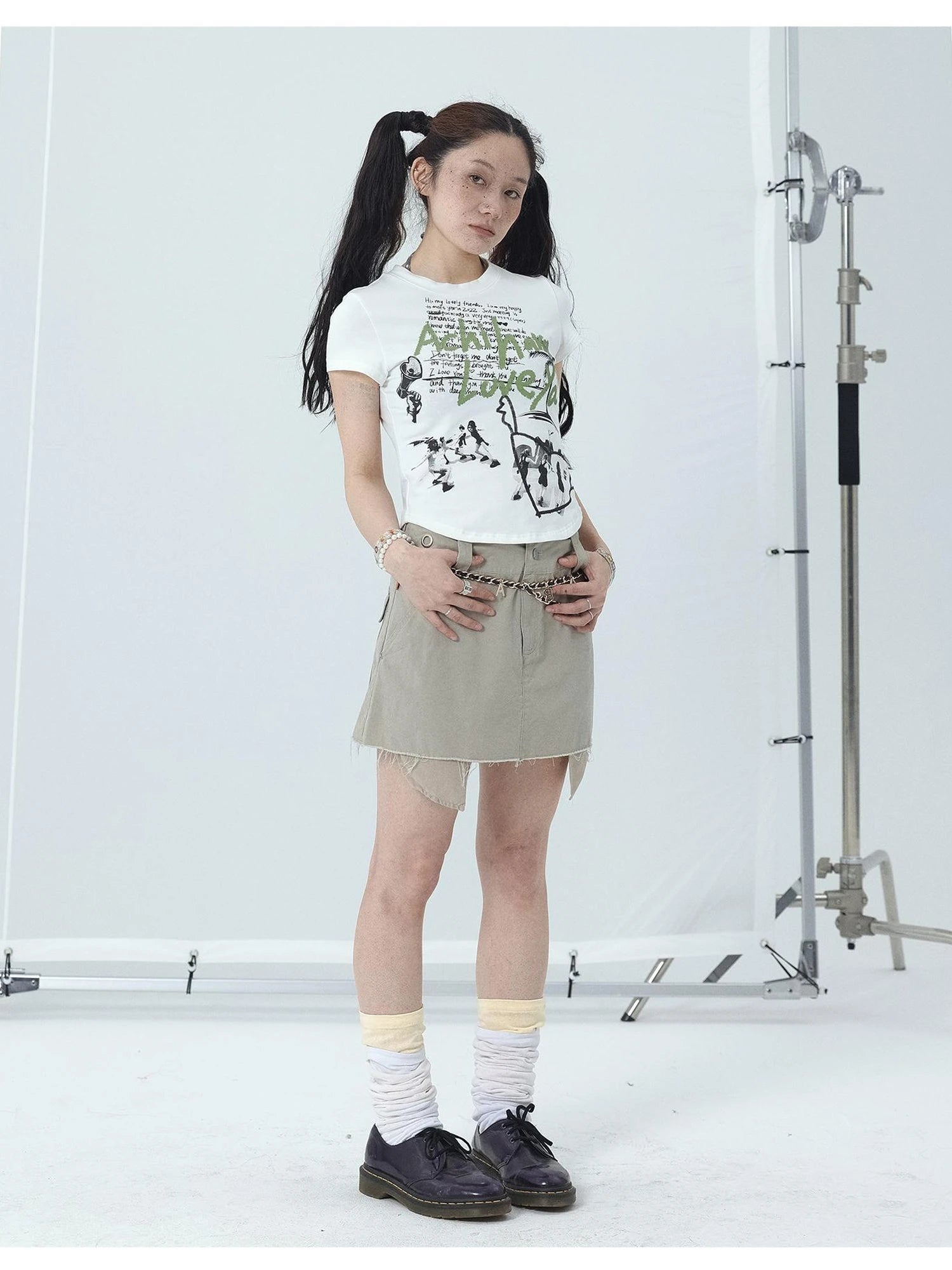 Cropped Print Tee Summer New Design Sweet Spicy Top