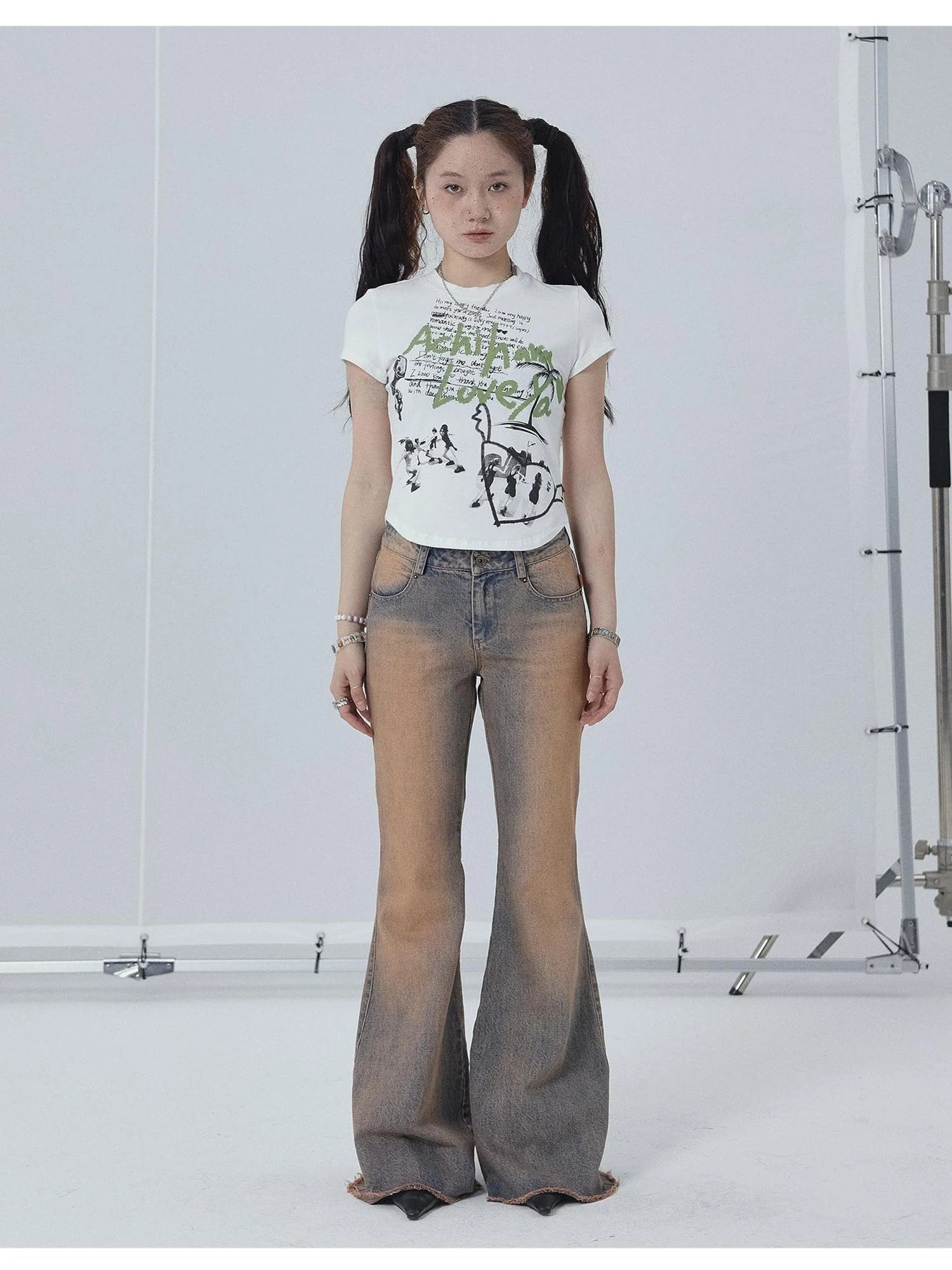 Cropped Print Tee Summer New Design Sweet Spicy Top