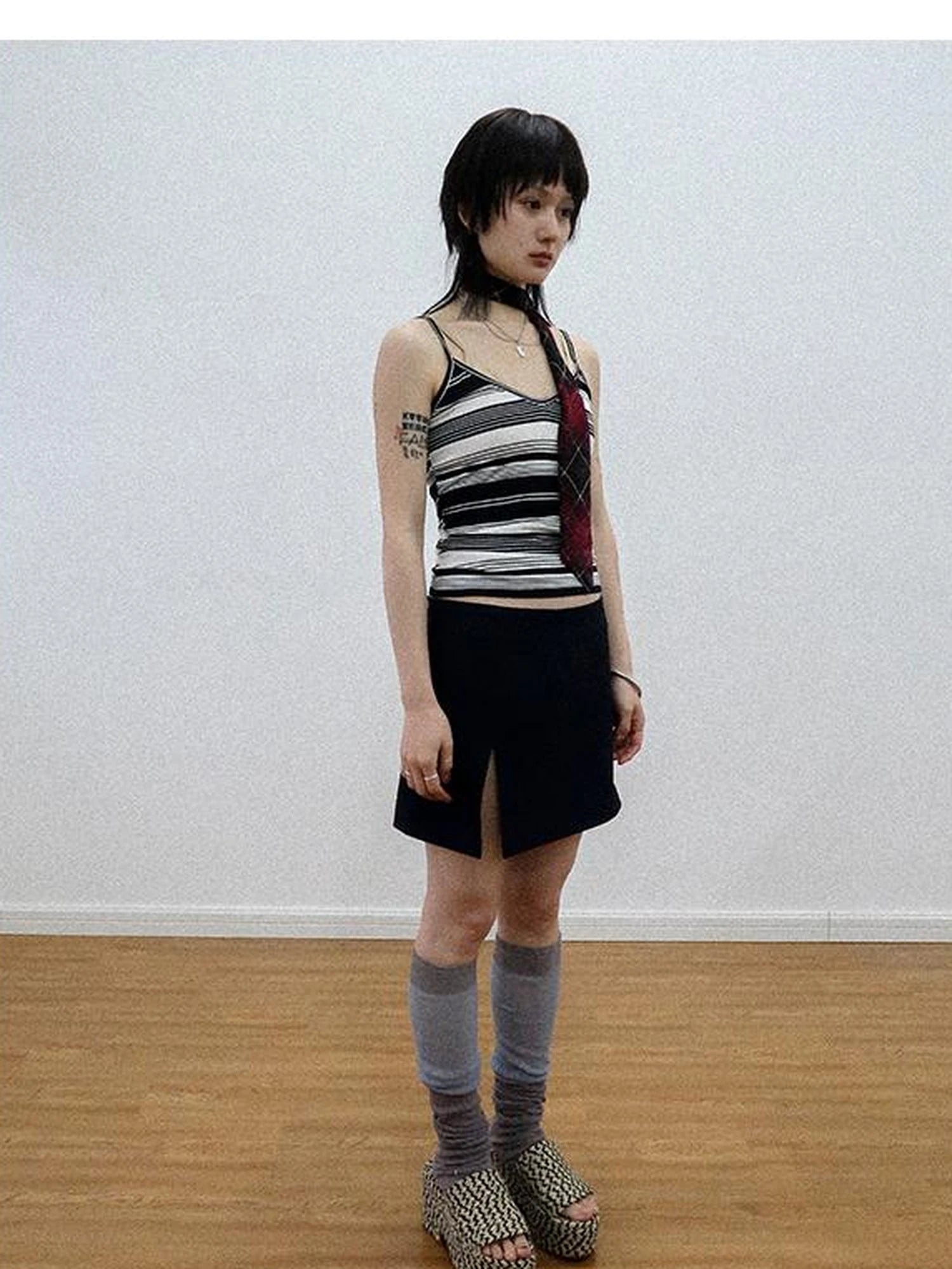 Custom Striped Two Tone Sleeveless Top