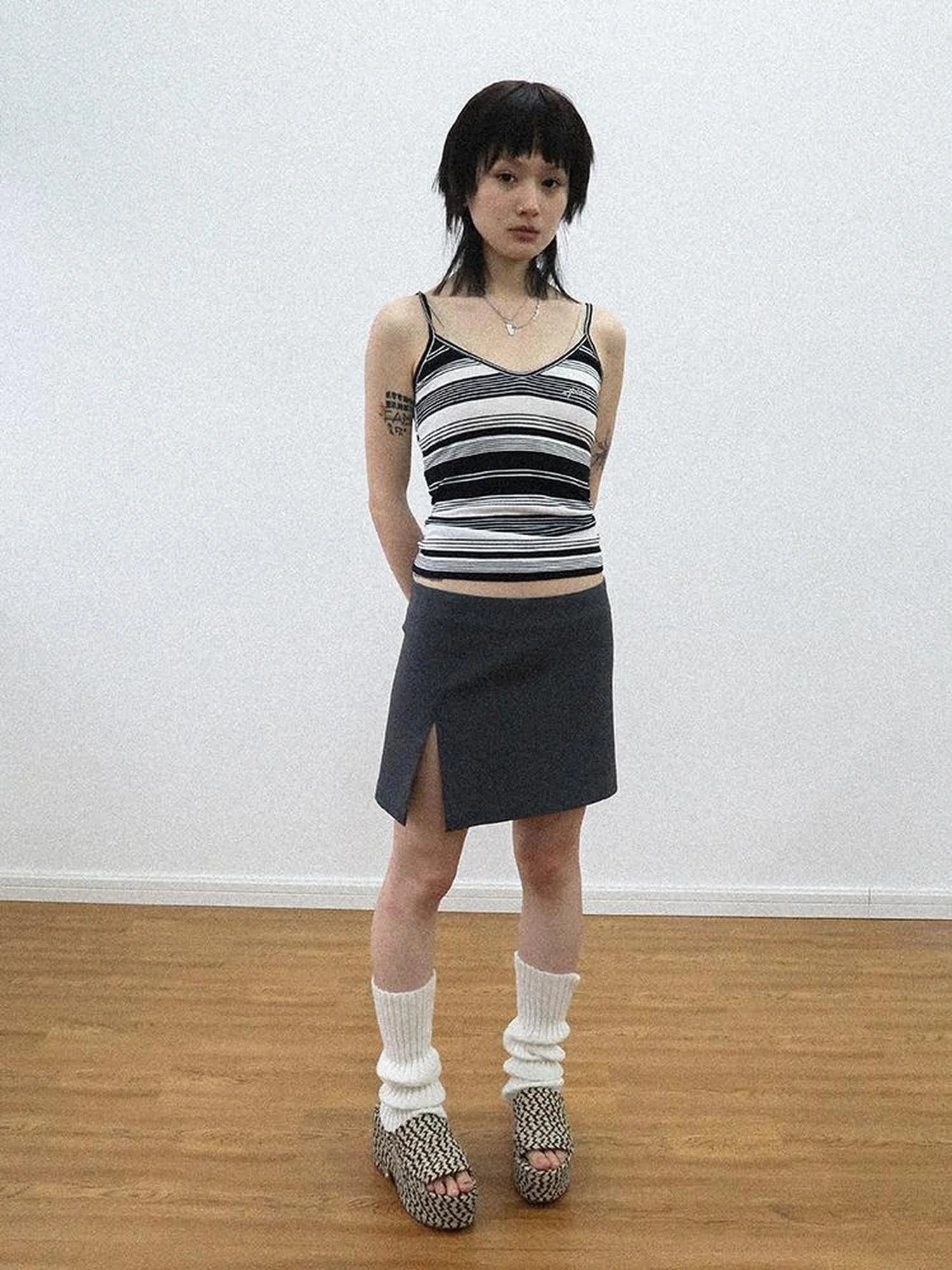 Custom Striped Two Tone Sleeveless Top