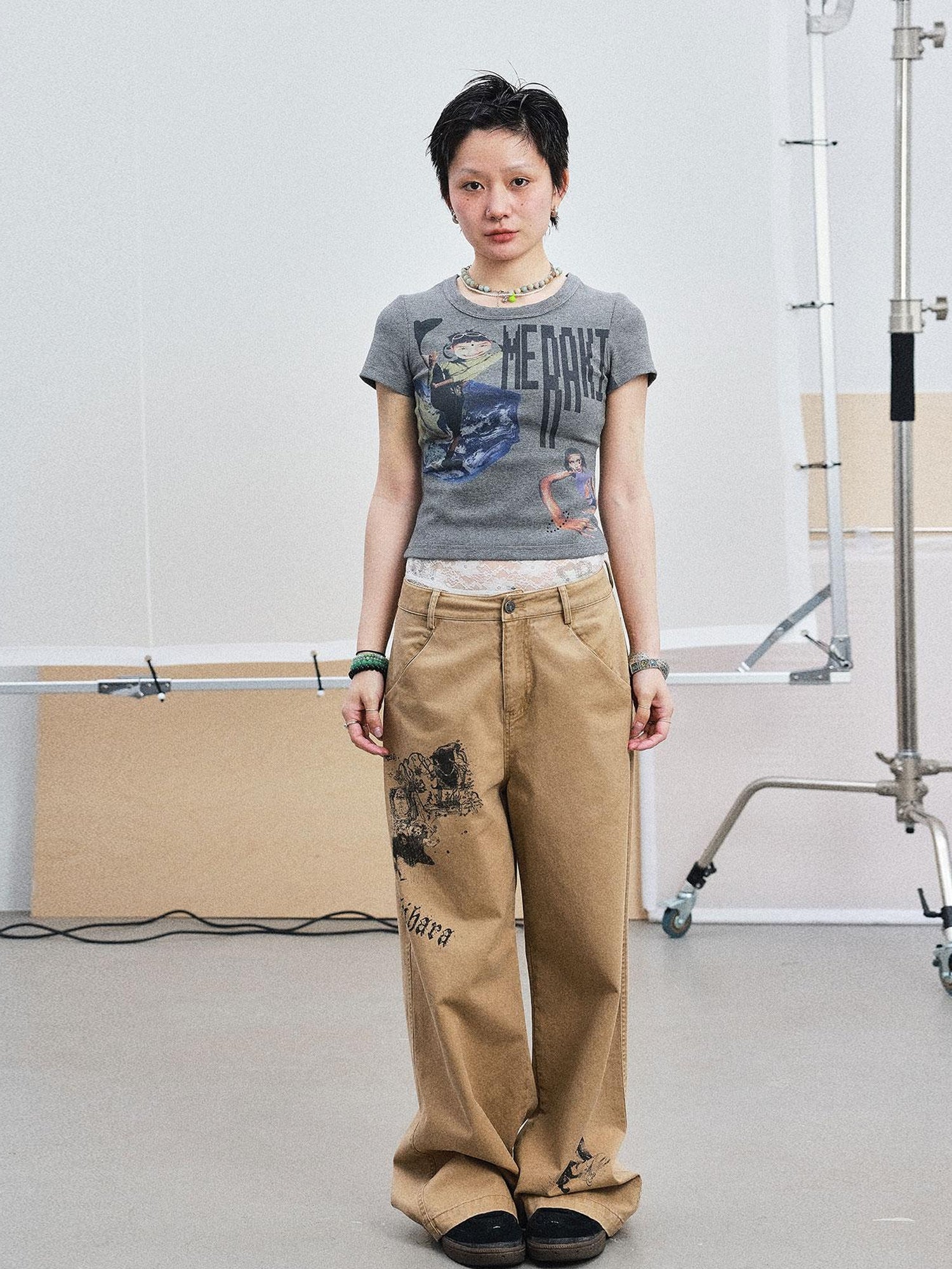 Achihara Cyber Punk Meraki Tee V-neck T-shirt Long-Sleeve