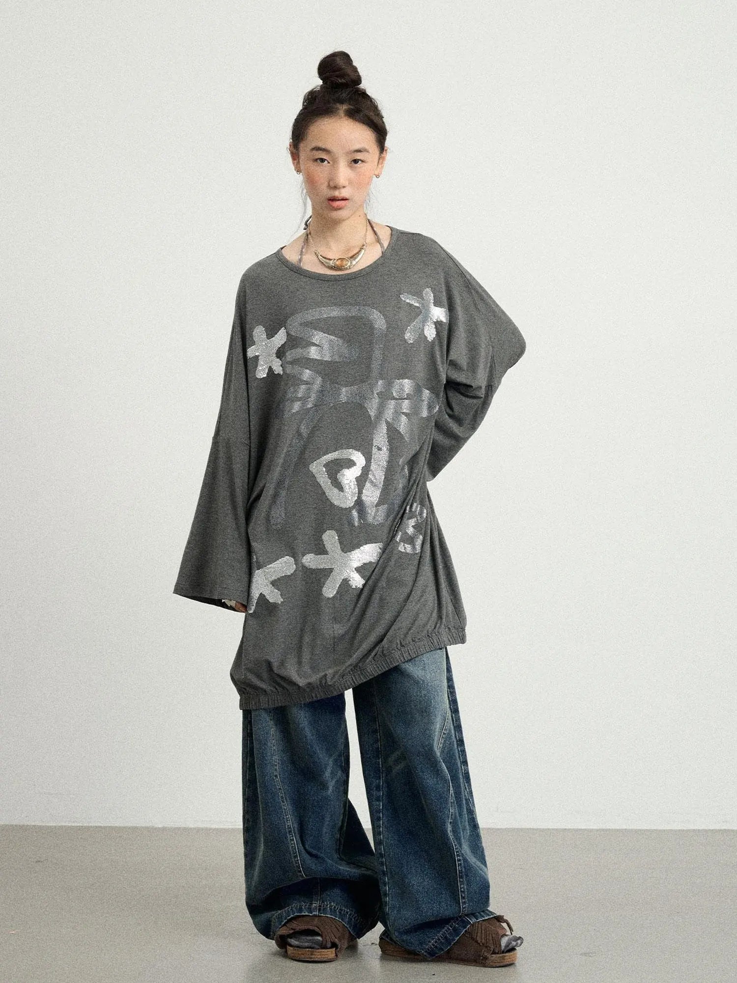 Dancing Bobo Monster Glitter Loose Tee