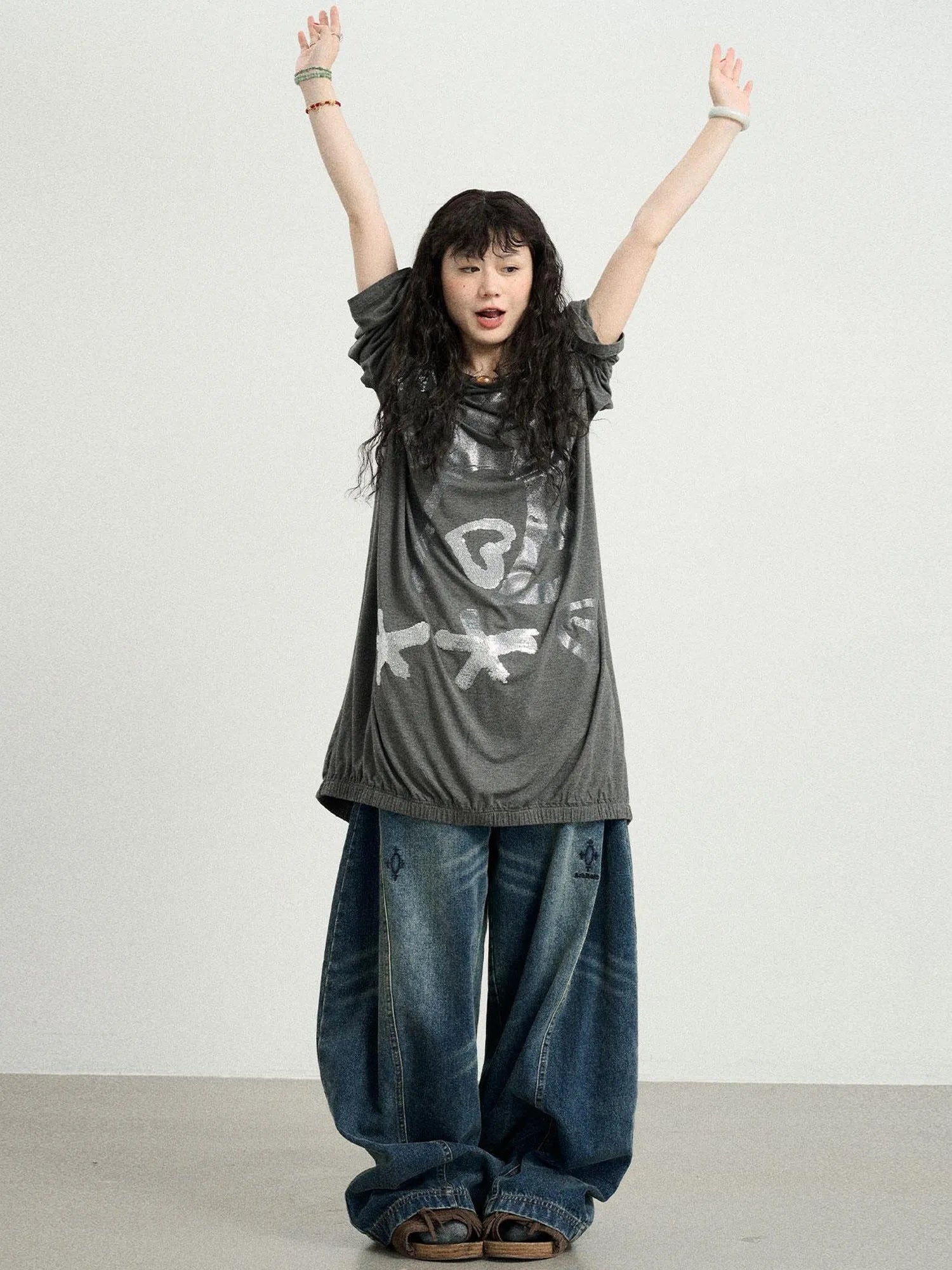 Dancing Bobo Monster Glitter Loose Tee