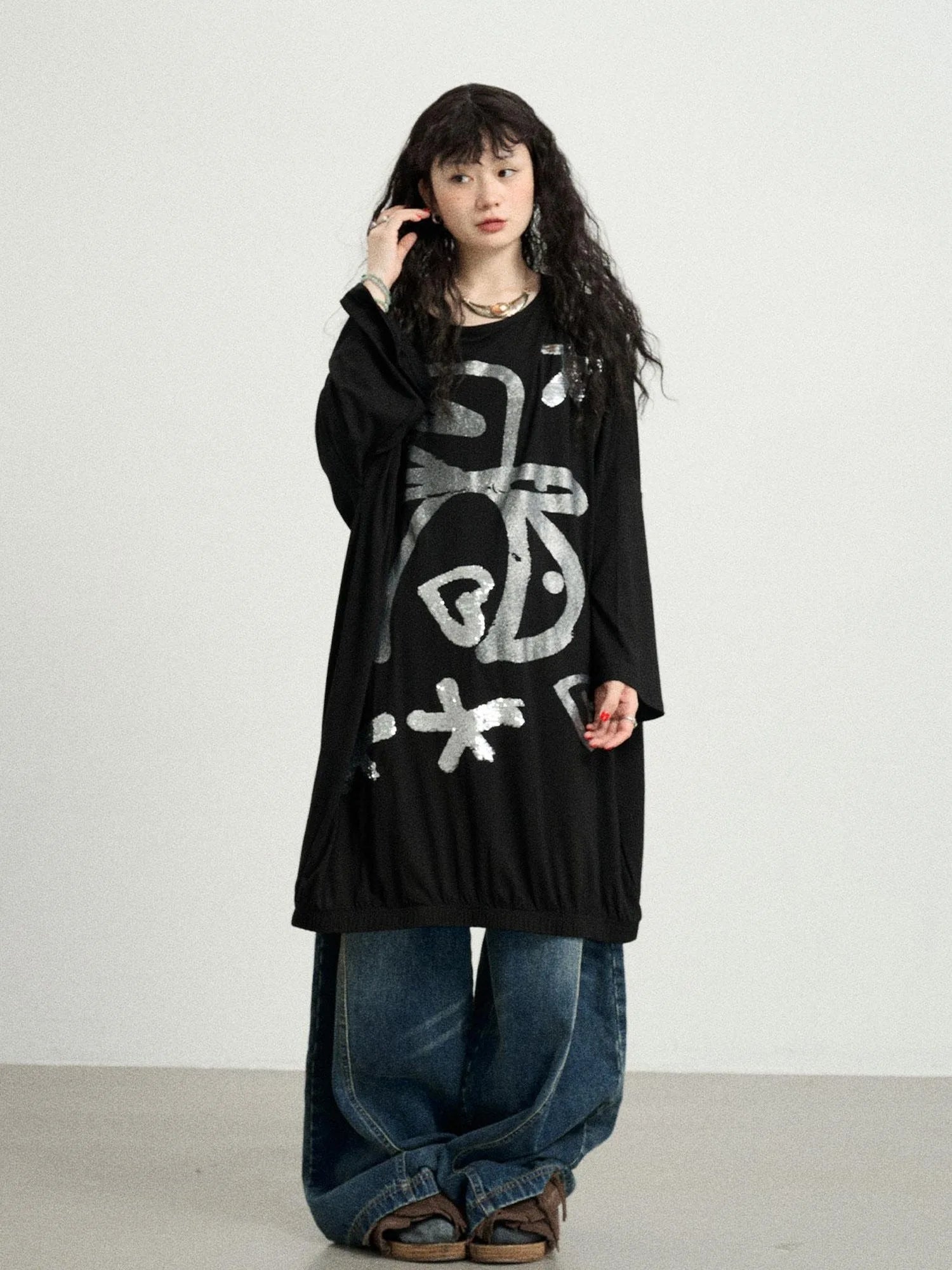 Dancing Bobo Monster Glitter Loose Tee