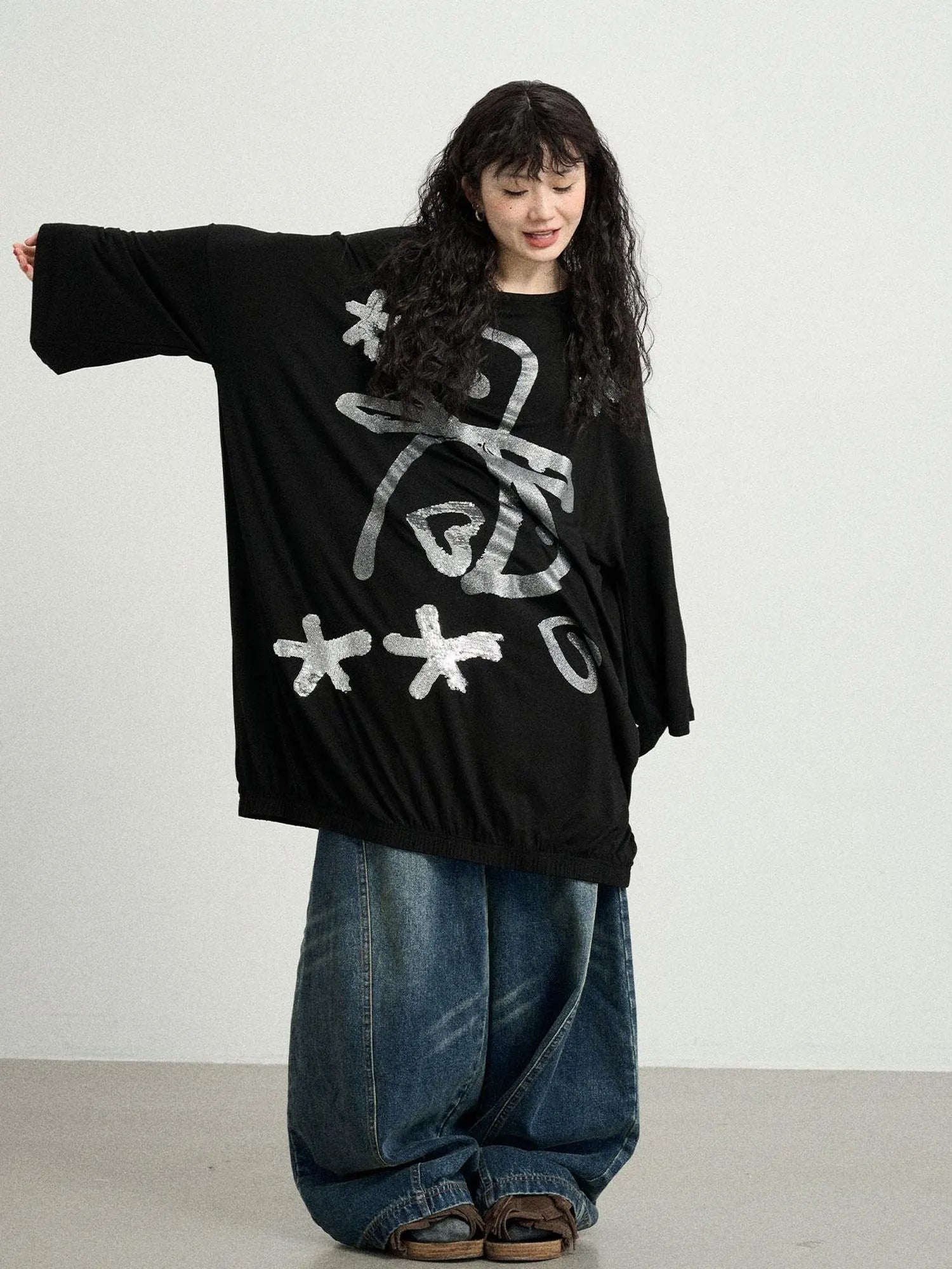 Dancing Bobo Monster Glitter Loose Tee