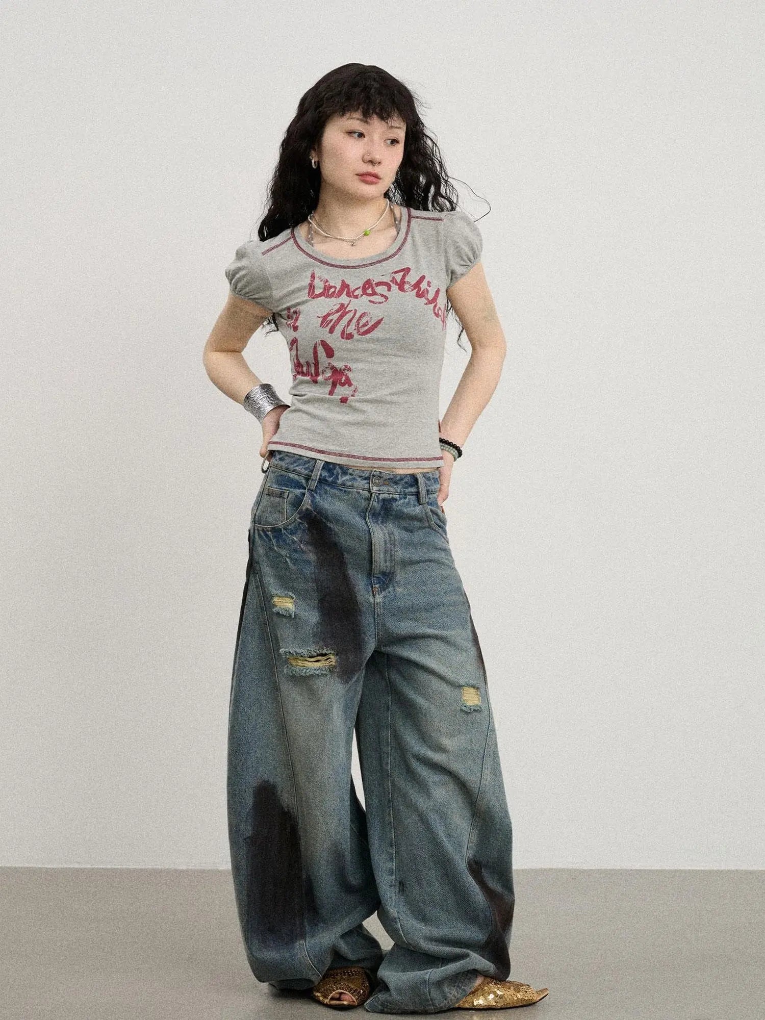 Dancing In Aurora Bubble Sleeve Tee