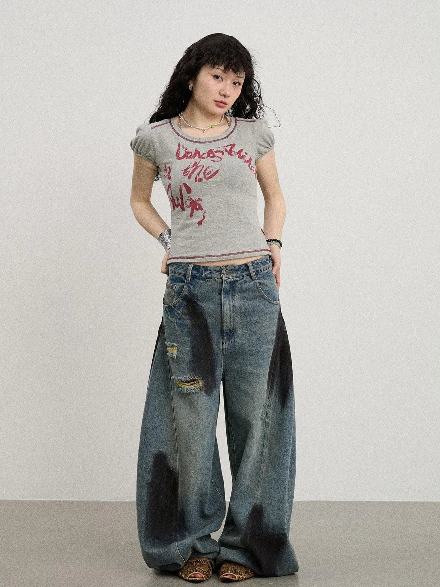 Dancing In Aurora Bubble Sleeve Tee