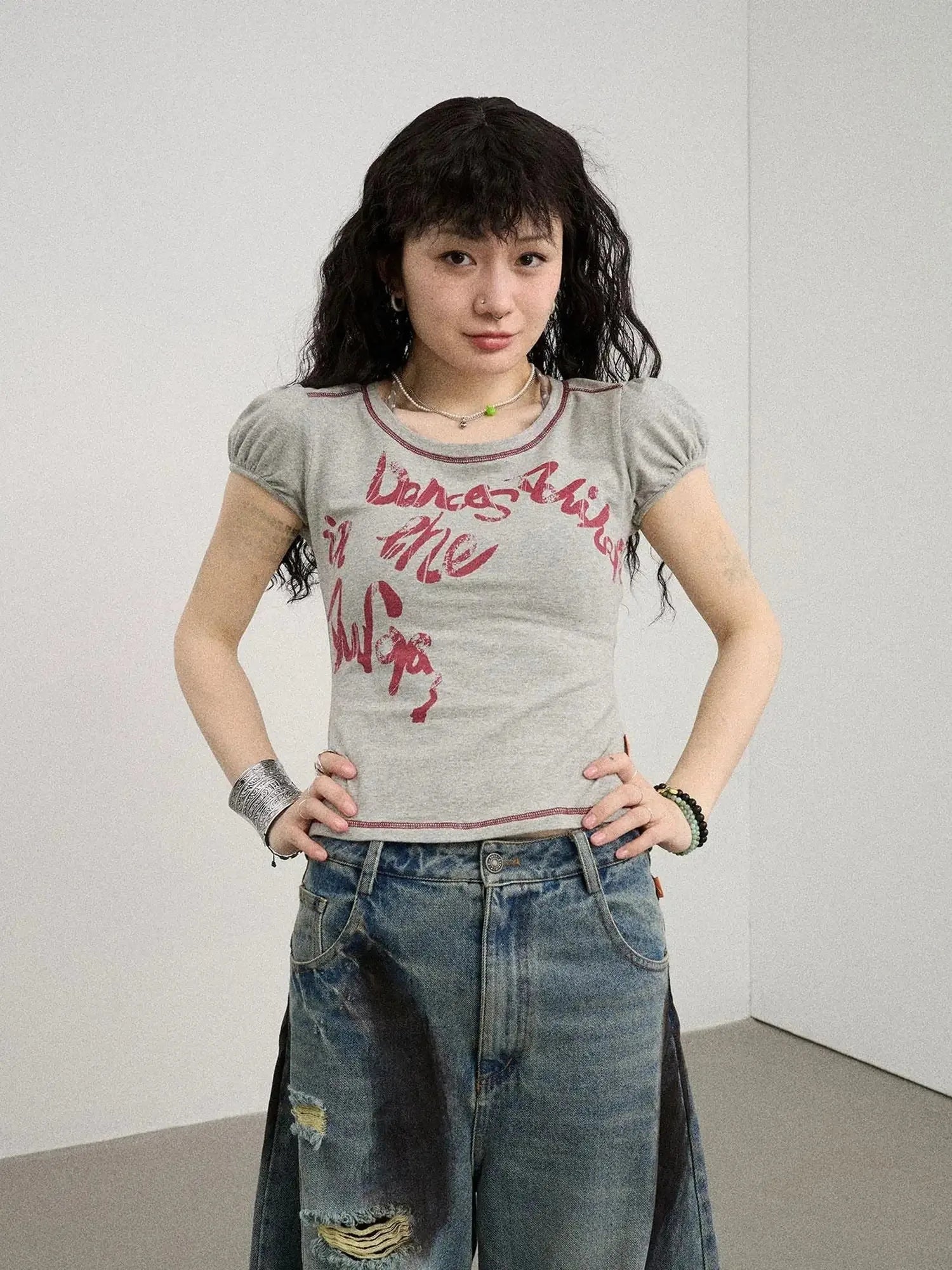 Dancing In Aurora Bubble Sleeve Tee