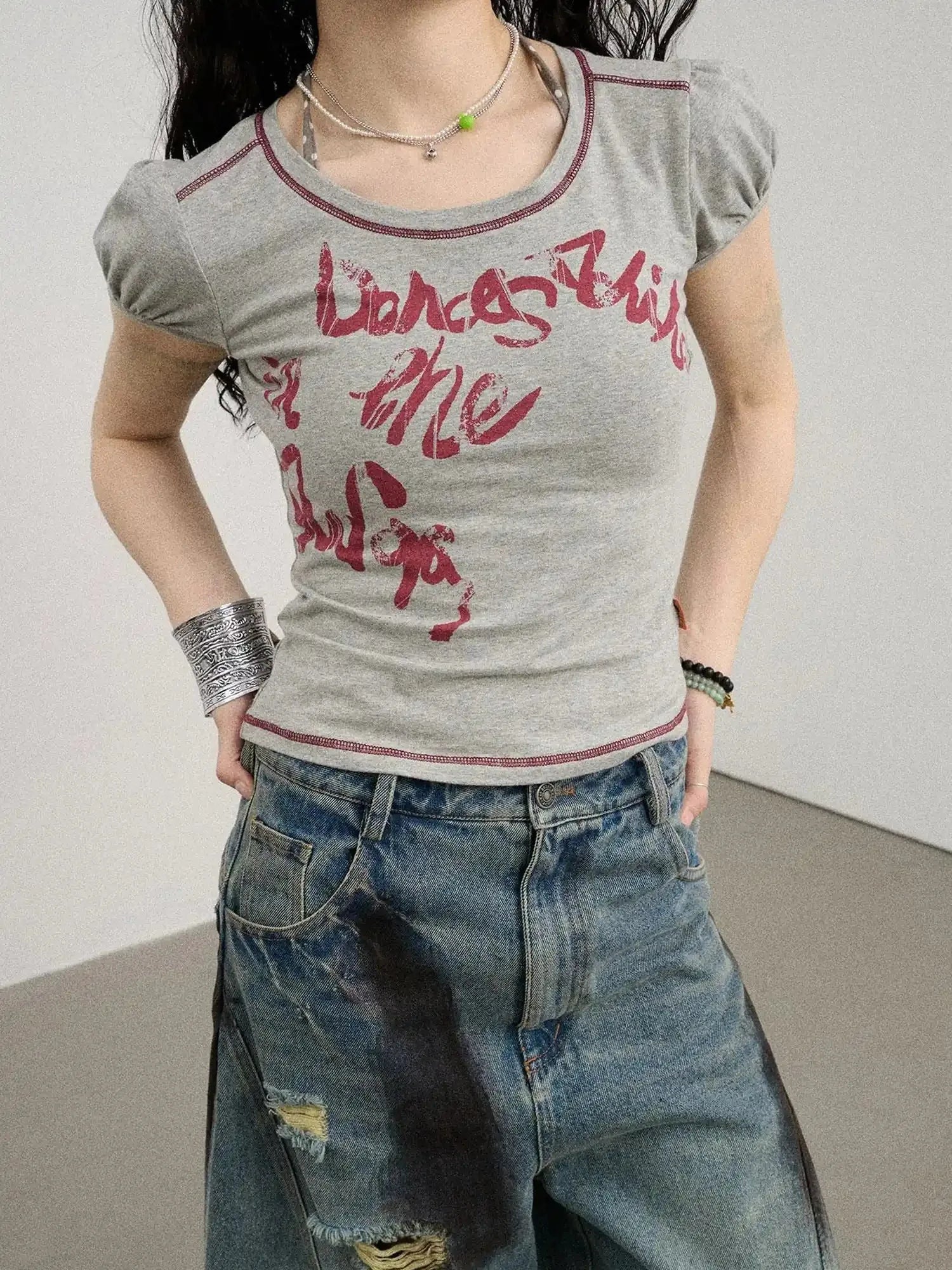 Dancing In Aurora Bubble Sleeve Tee