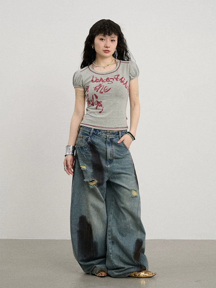 Achihara Dancing In Aurora Bubble Sleeve Tee-2