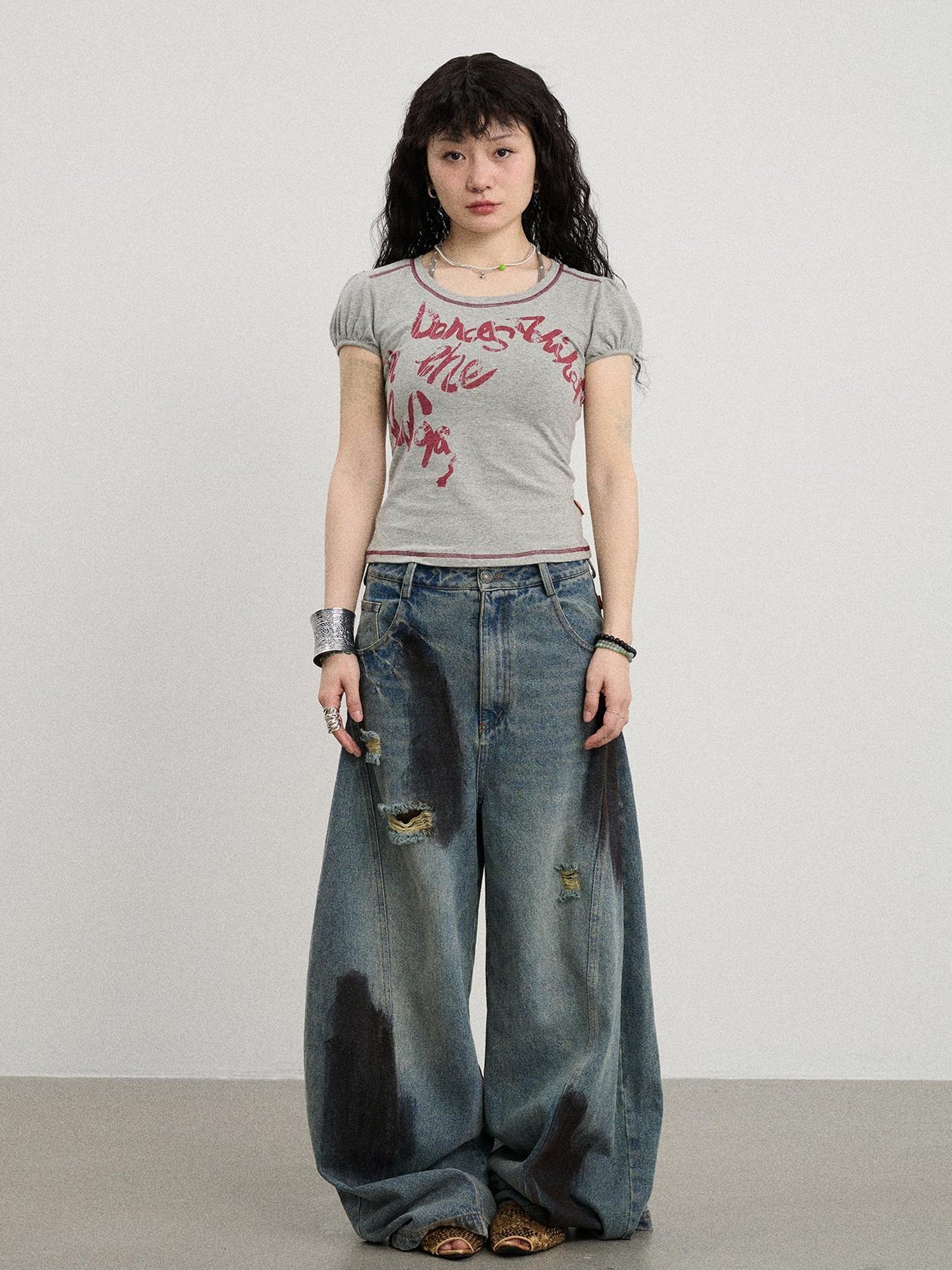 Achihara Dancing In Aurora Bubble Sleeve Tee