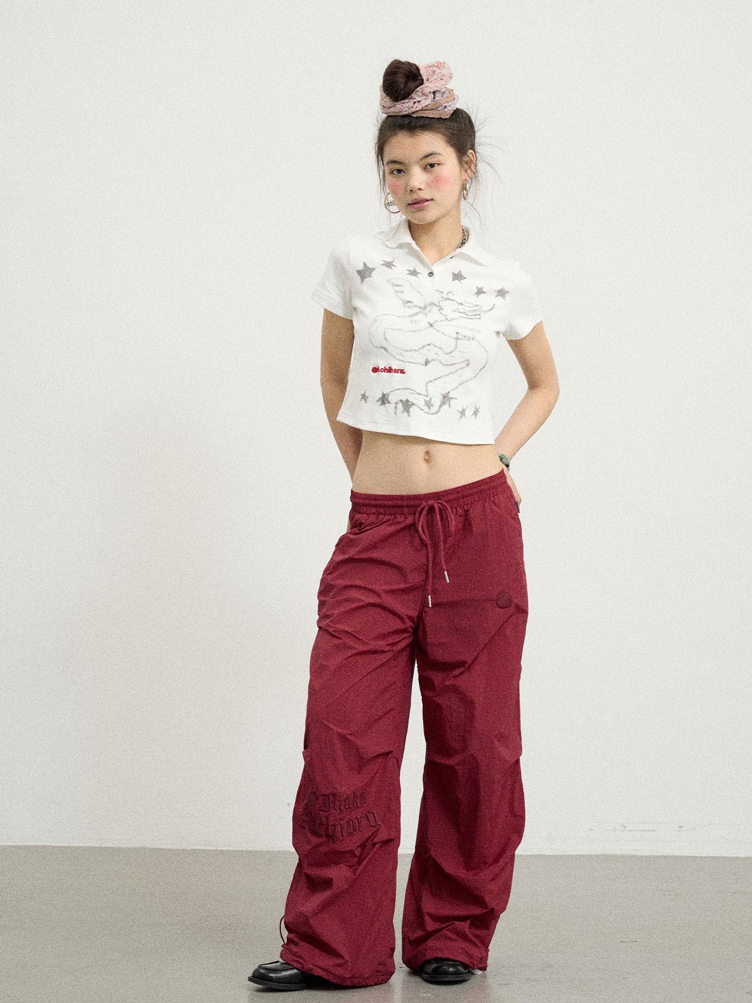 Achihara Digital Dragon Polo Tee V-neck T-shirt Long-Sleeve