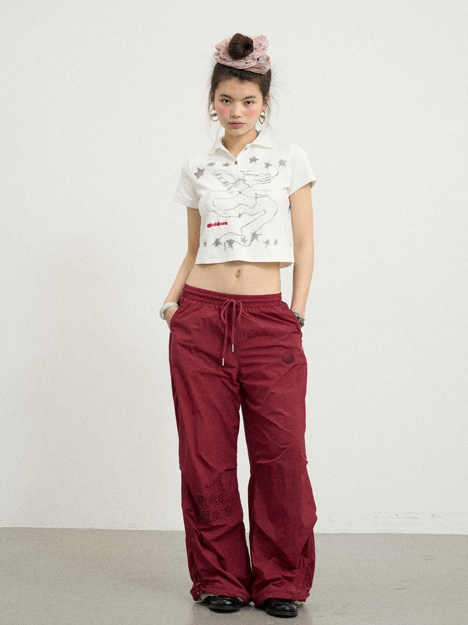 Achihara Digital Dragon Polo Tee V-neck T-shirt Long-Sleeve