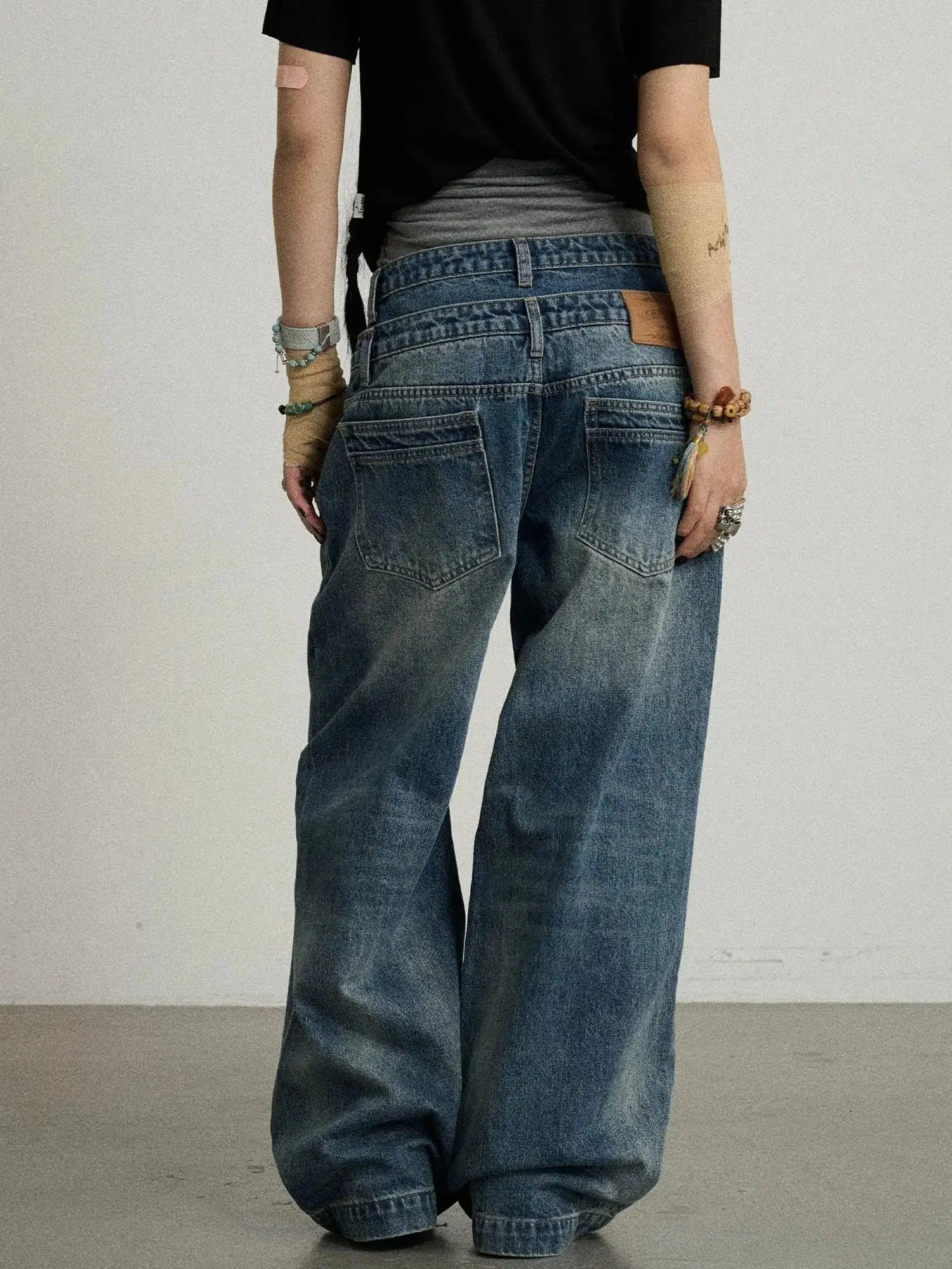 Double-Decker Distressed Jeans