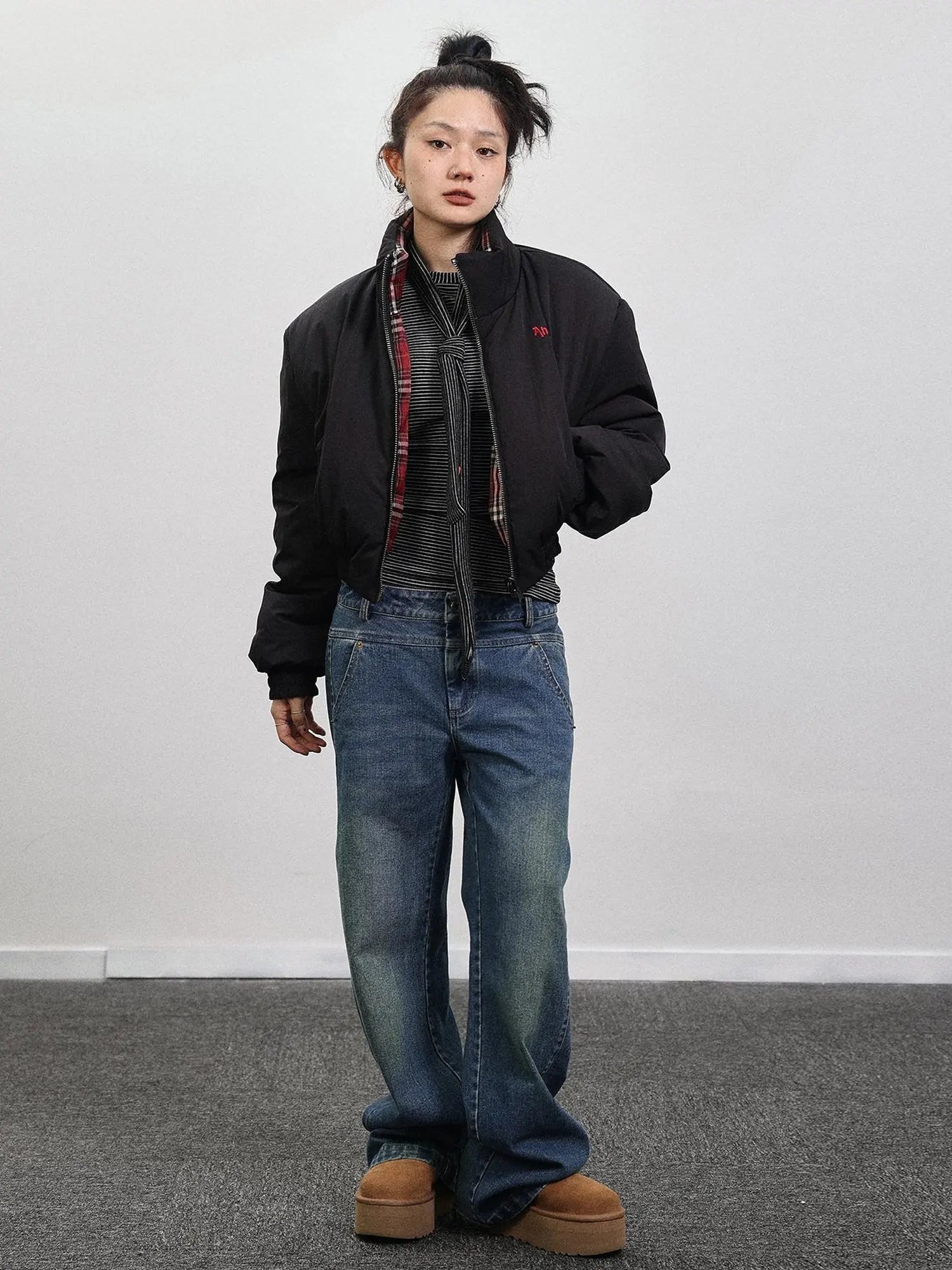 Double Face Plaid Quilted Jacket