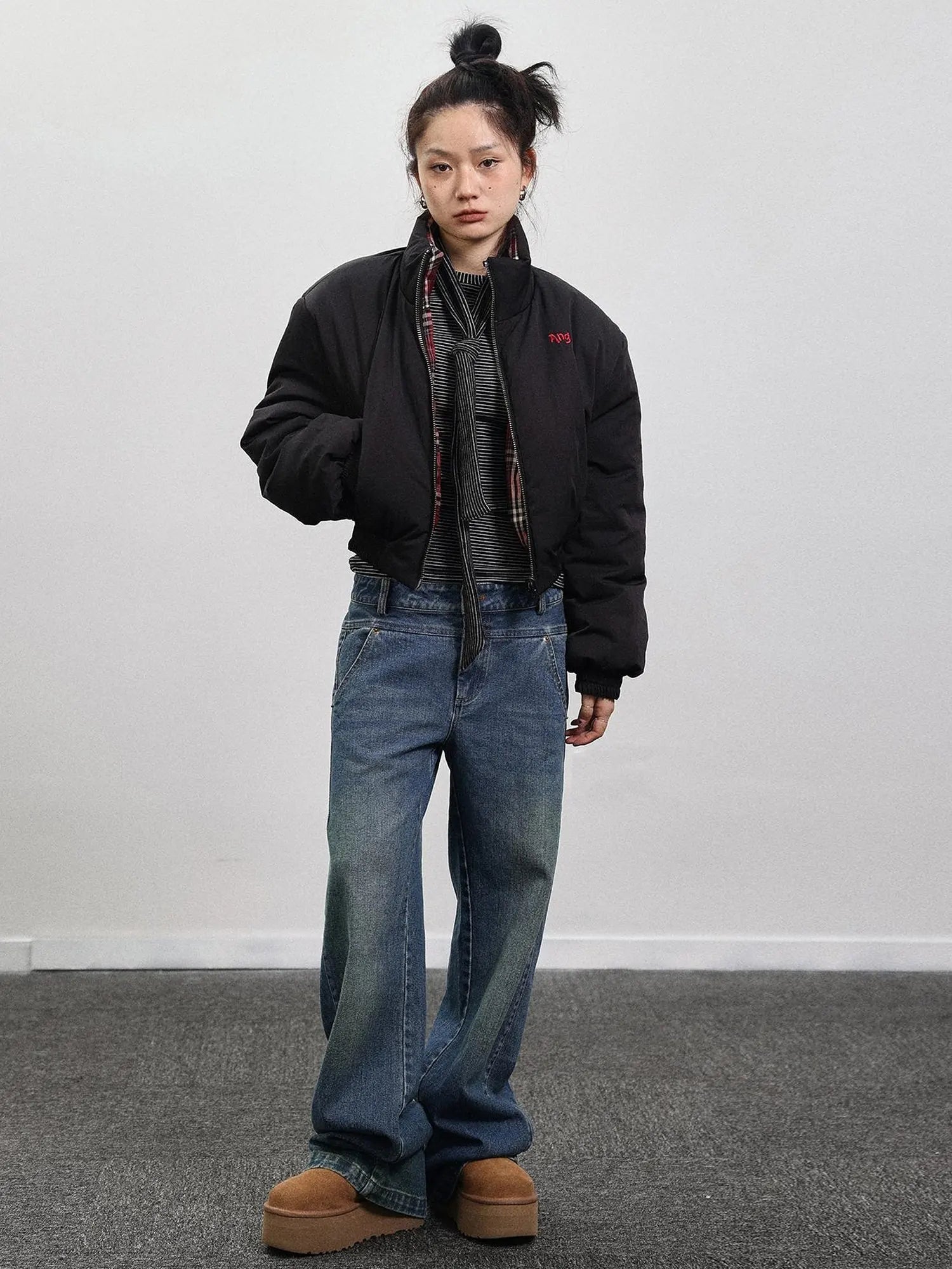 Double Face Plaid Quilted Jacket