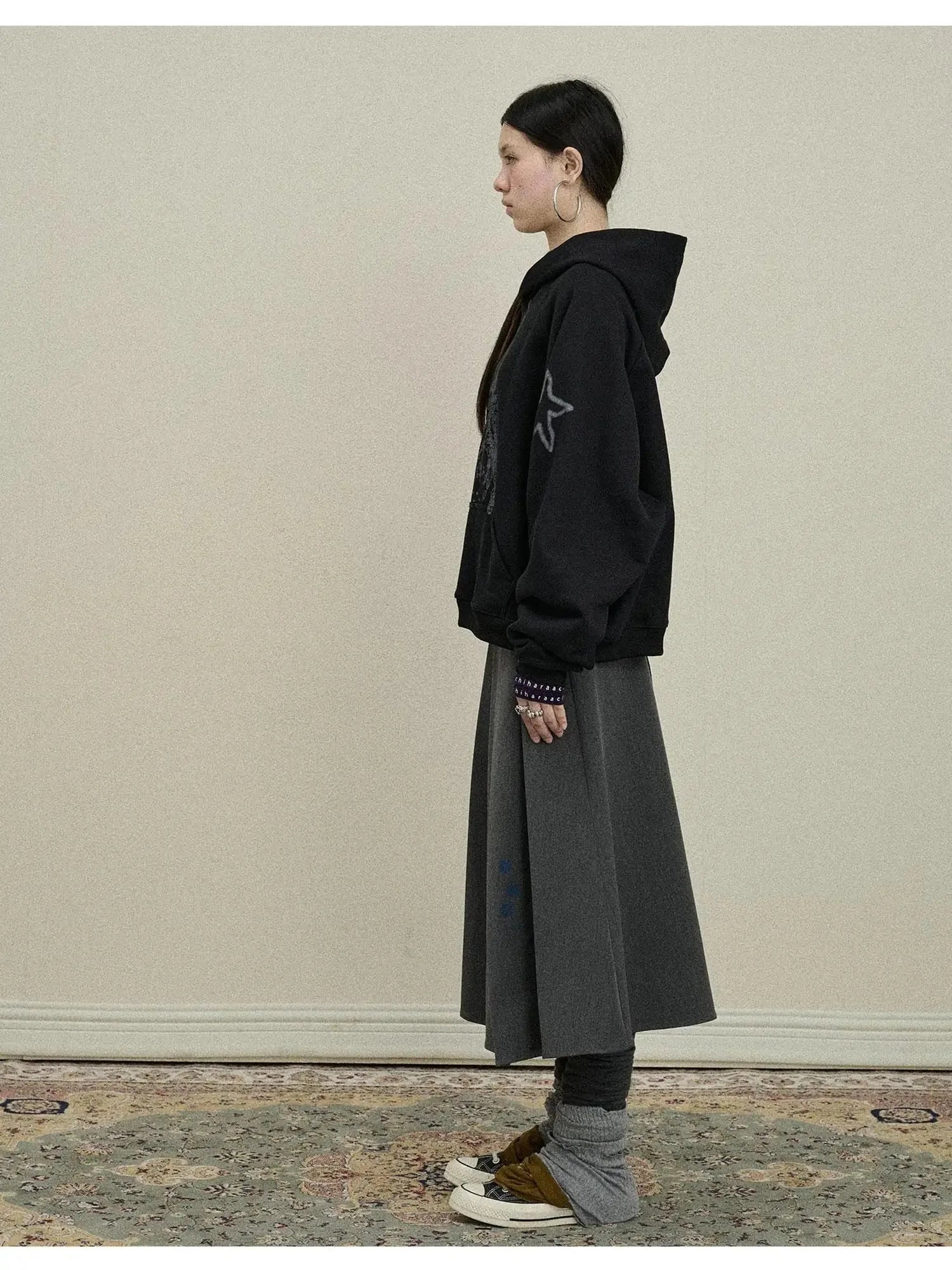 Double Sided Pleated Skirt With Print