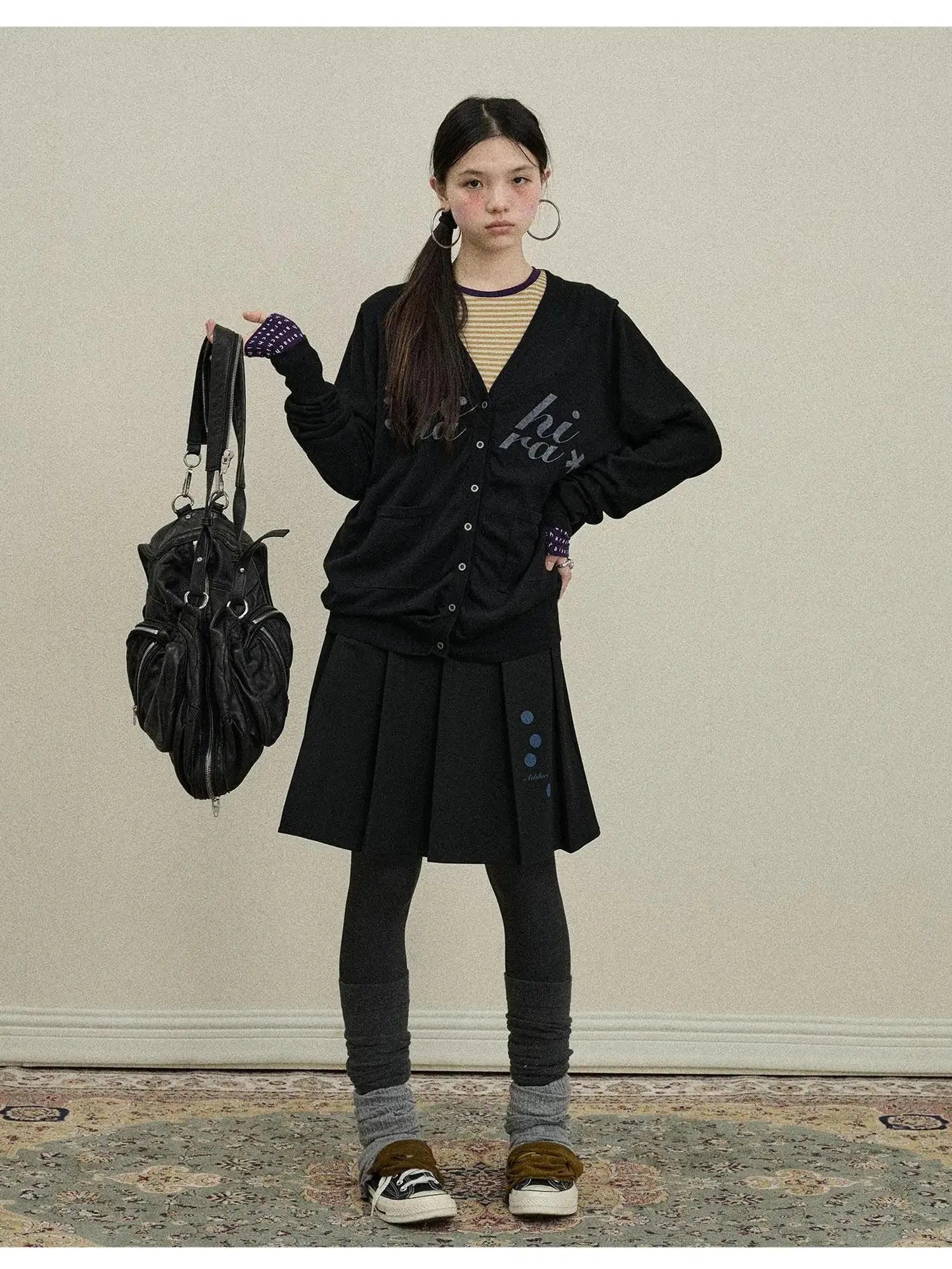 Double Sided Pleated Skirt With Print