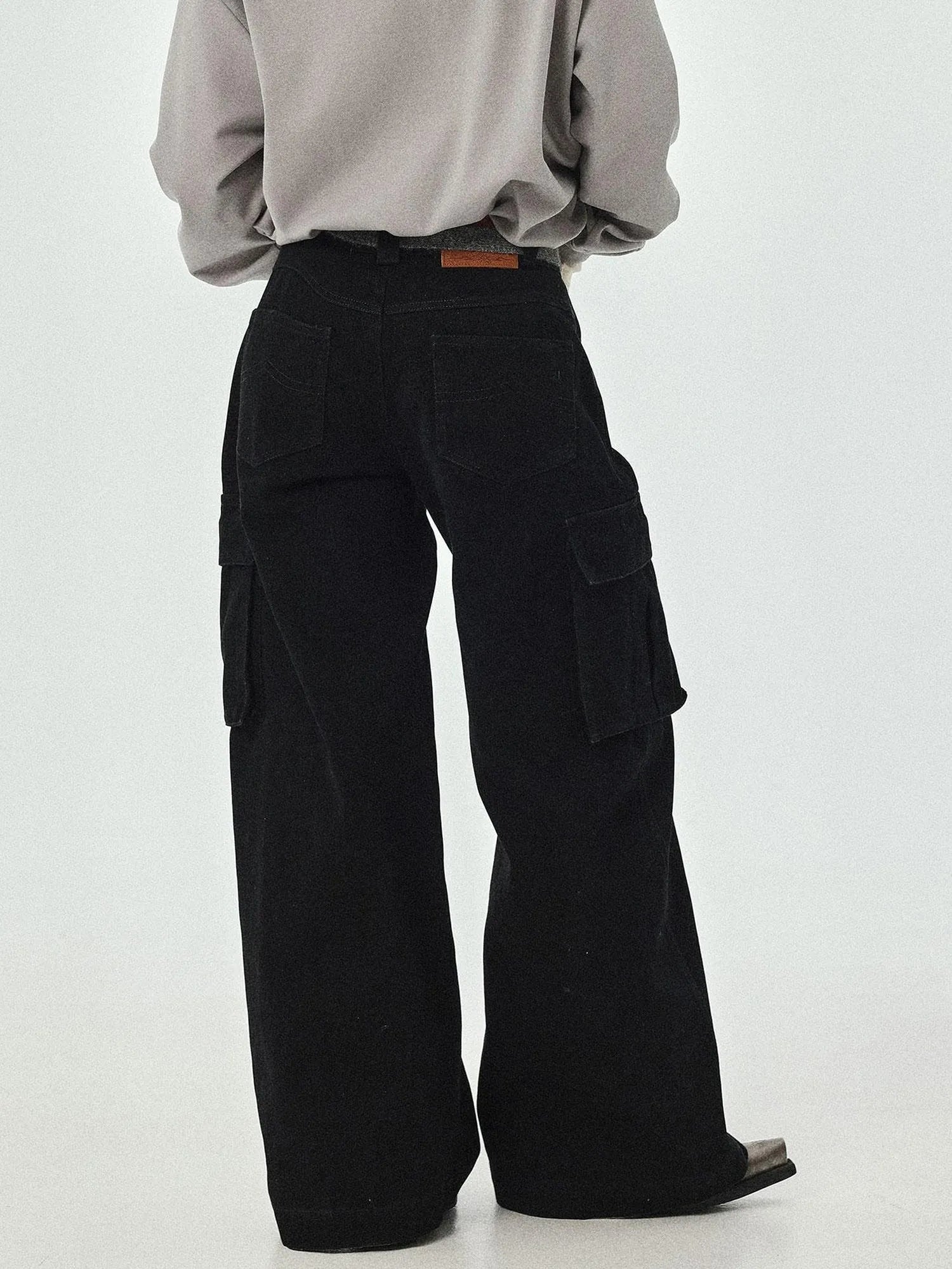 Dragon Oracle Trousers Embroidered Wide Leg Denim Pants
