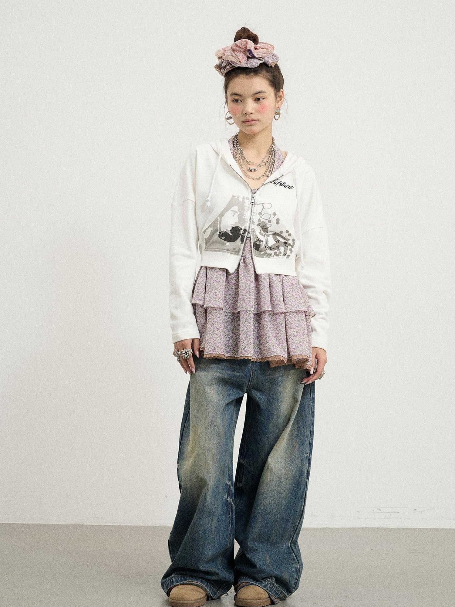 Achihara Dreamwave Cropped Hoodie
