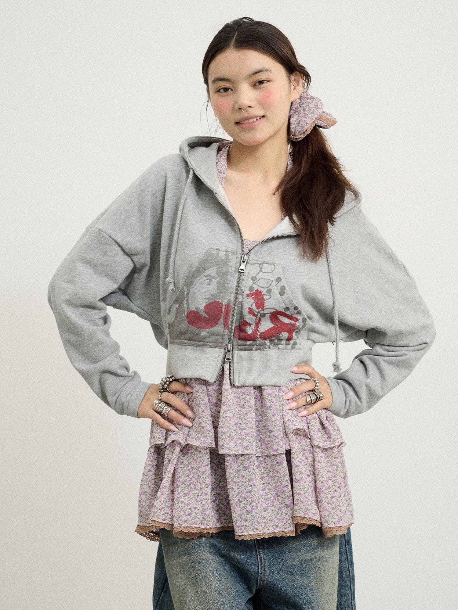 Achihara Dreamwave Cropped Hoodie