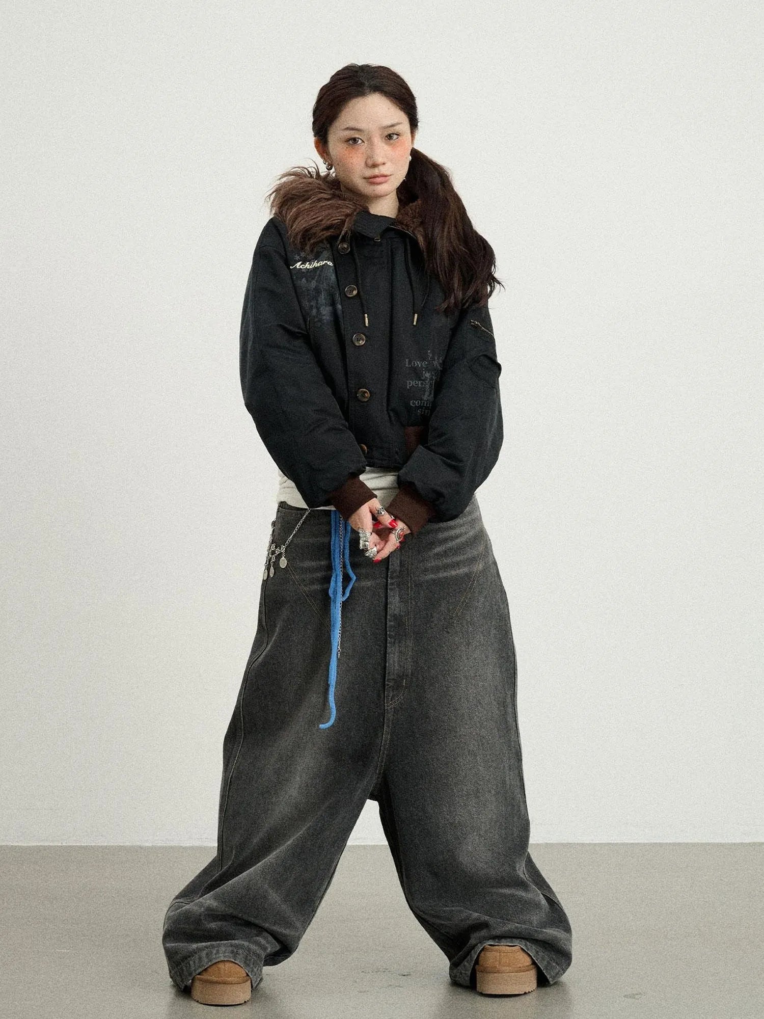 Drop Crotch Baggy Jeans Oversized Wide Leg Trousers