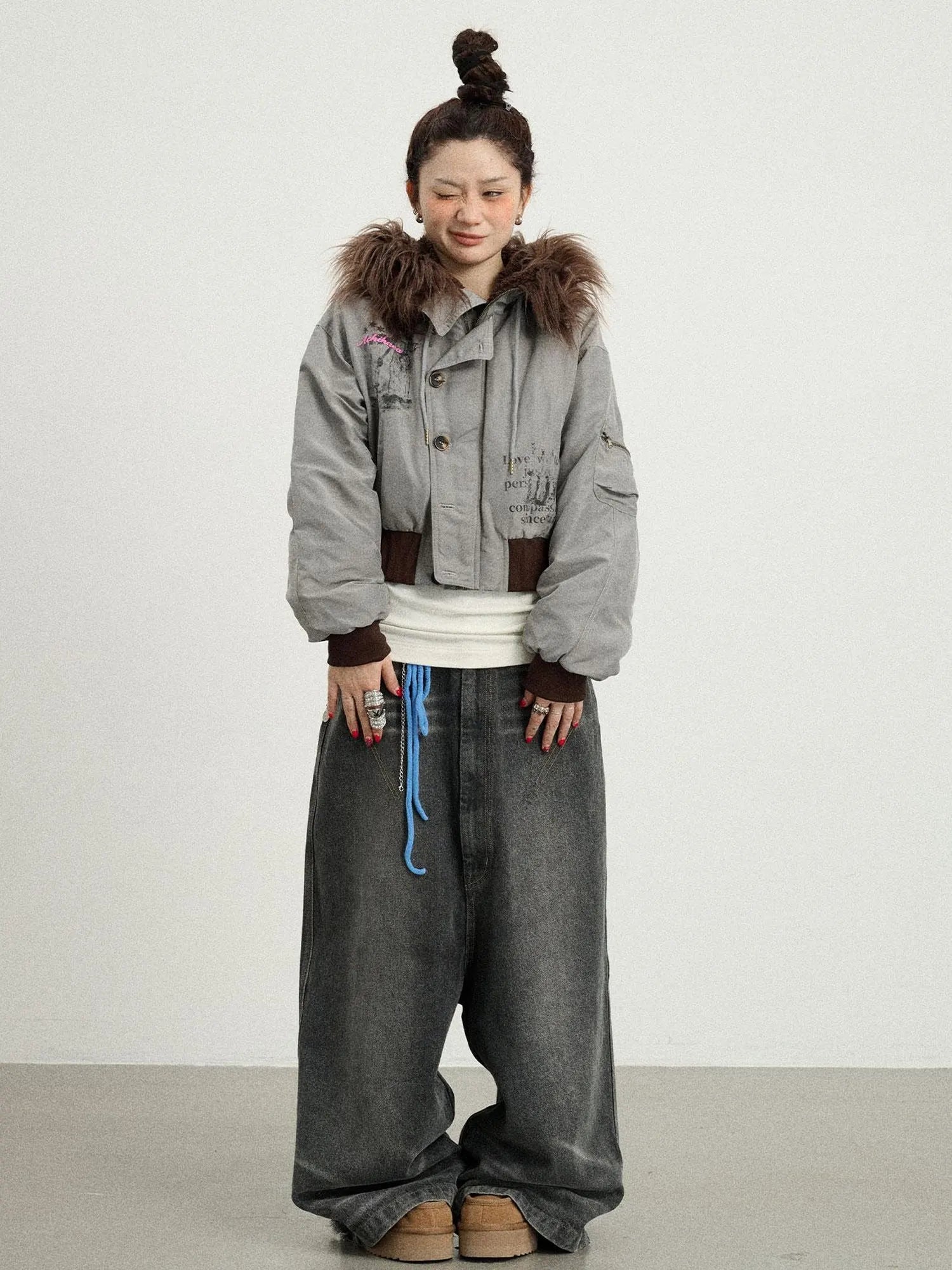 Drop Crotch Baggy Jeans Oversized Wide Leg Trousers