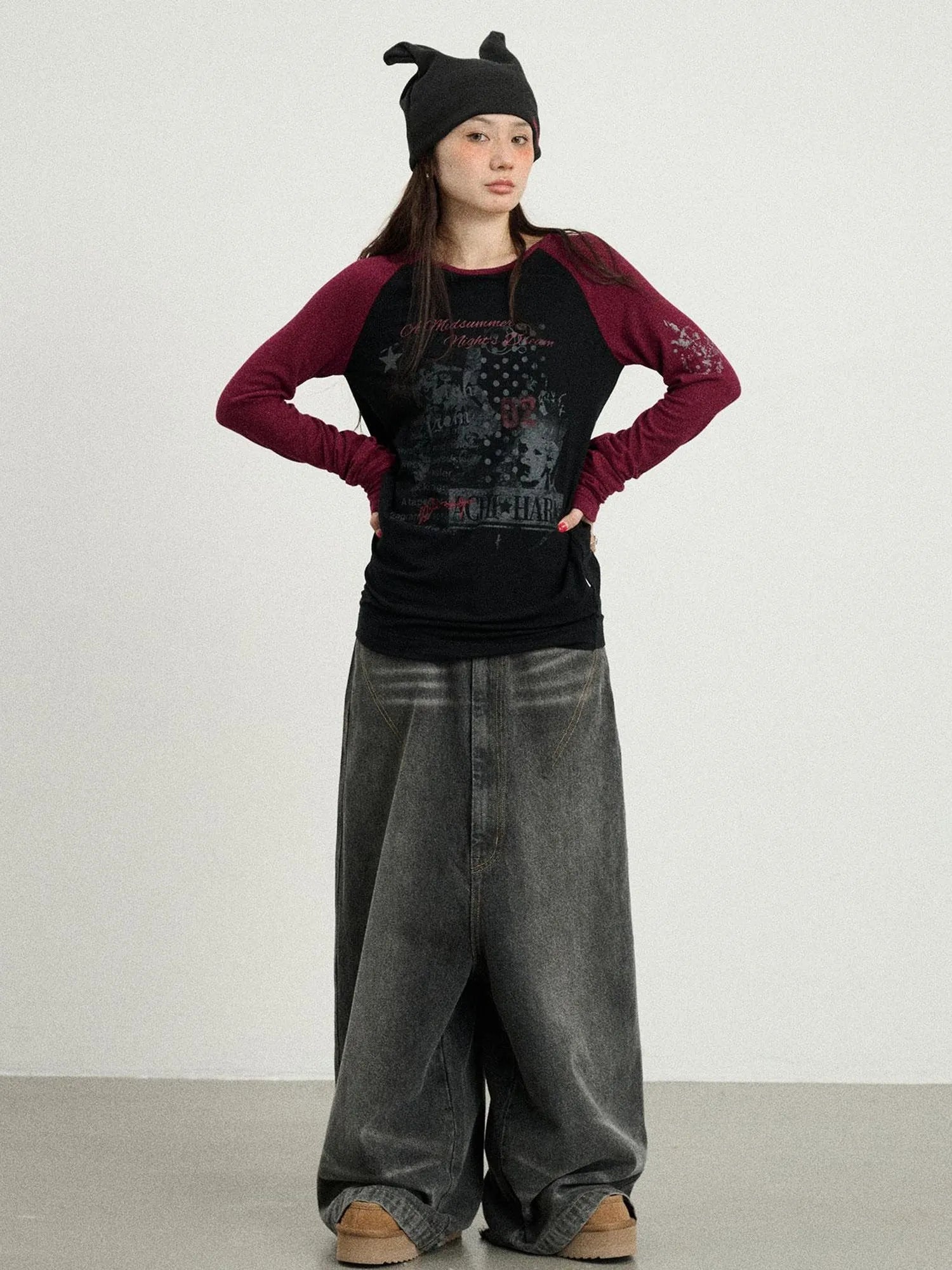 Drop Crotch Baggy Jeans Oversized Wide Leg Trousers