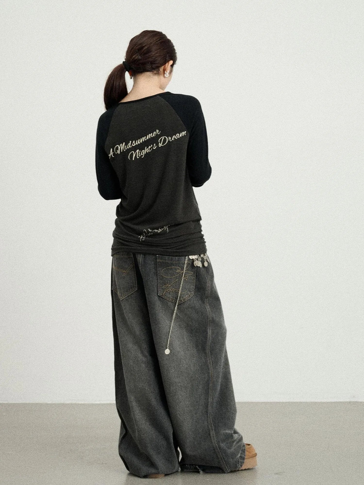 Drop Crotch Baggy Jeans Oversized Wide Leg Trousers