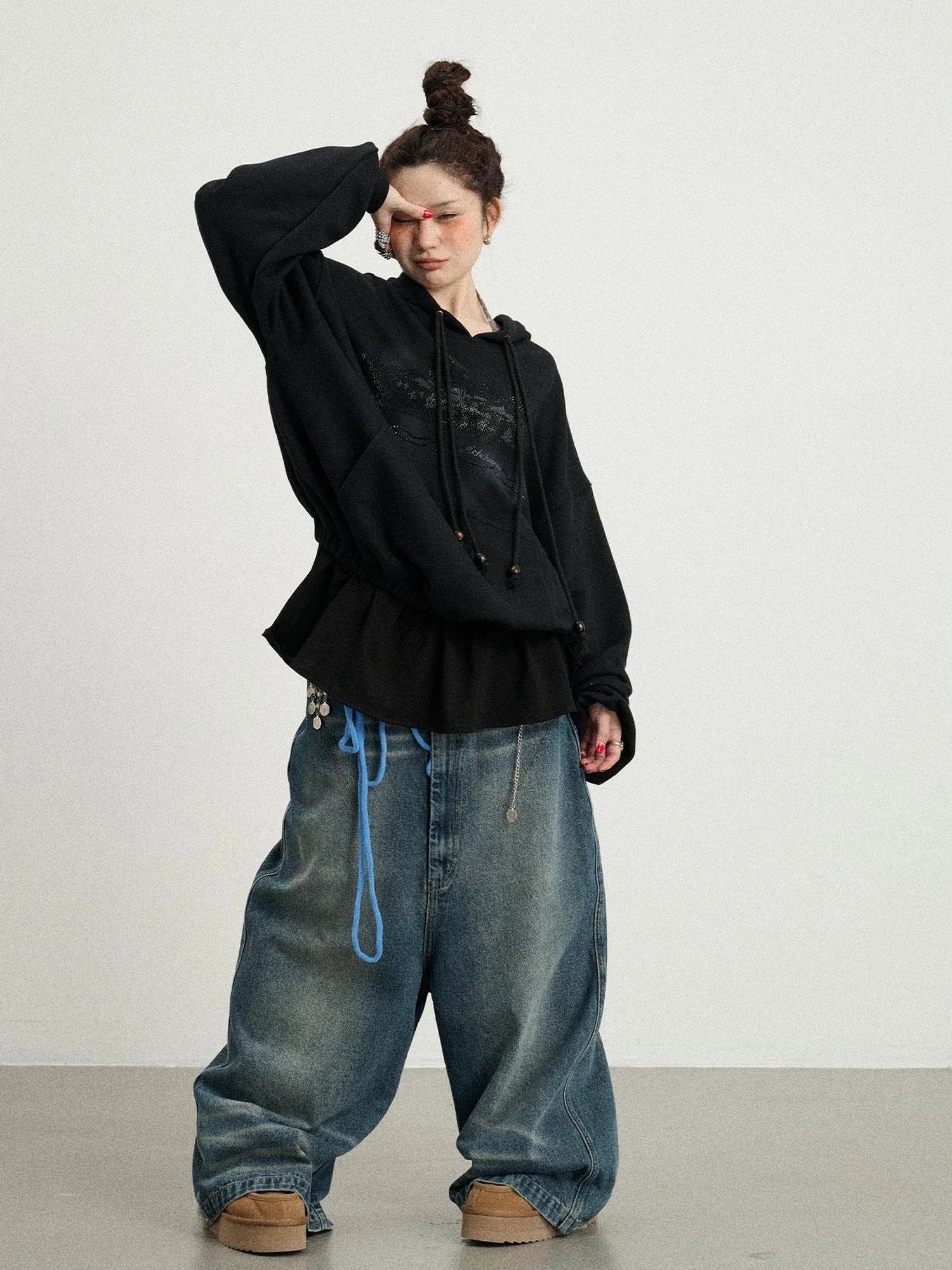 Drop Crotch Baggy Jeans Oversized Wide Leg Trousers