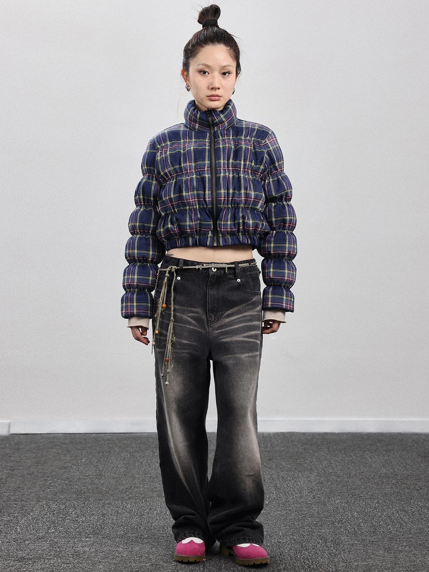Achihara Dual-Persona Reversible Plaid Jacket