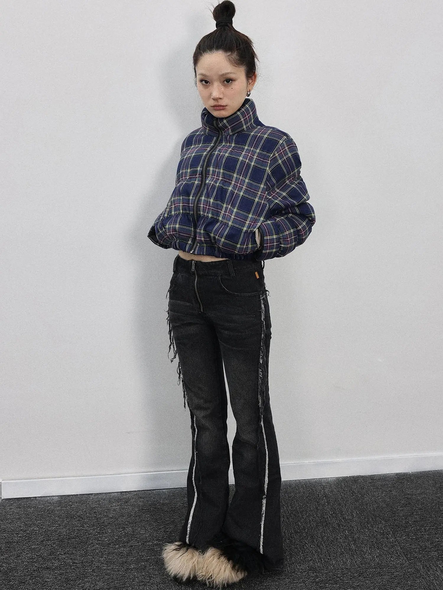 Dual-Persona Reversible Plaid Jacket